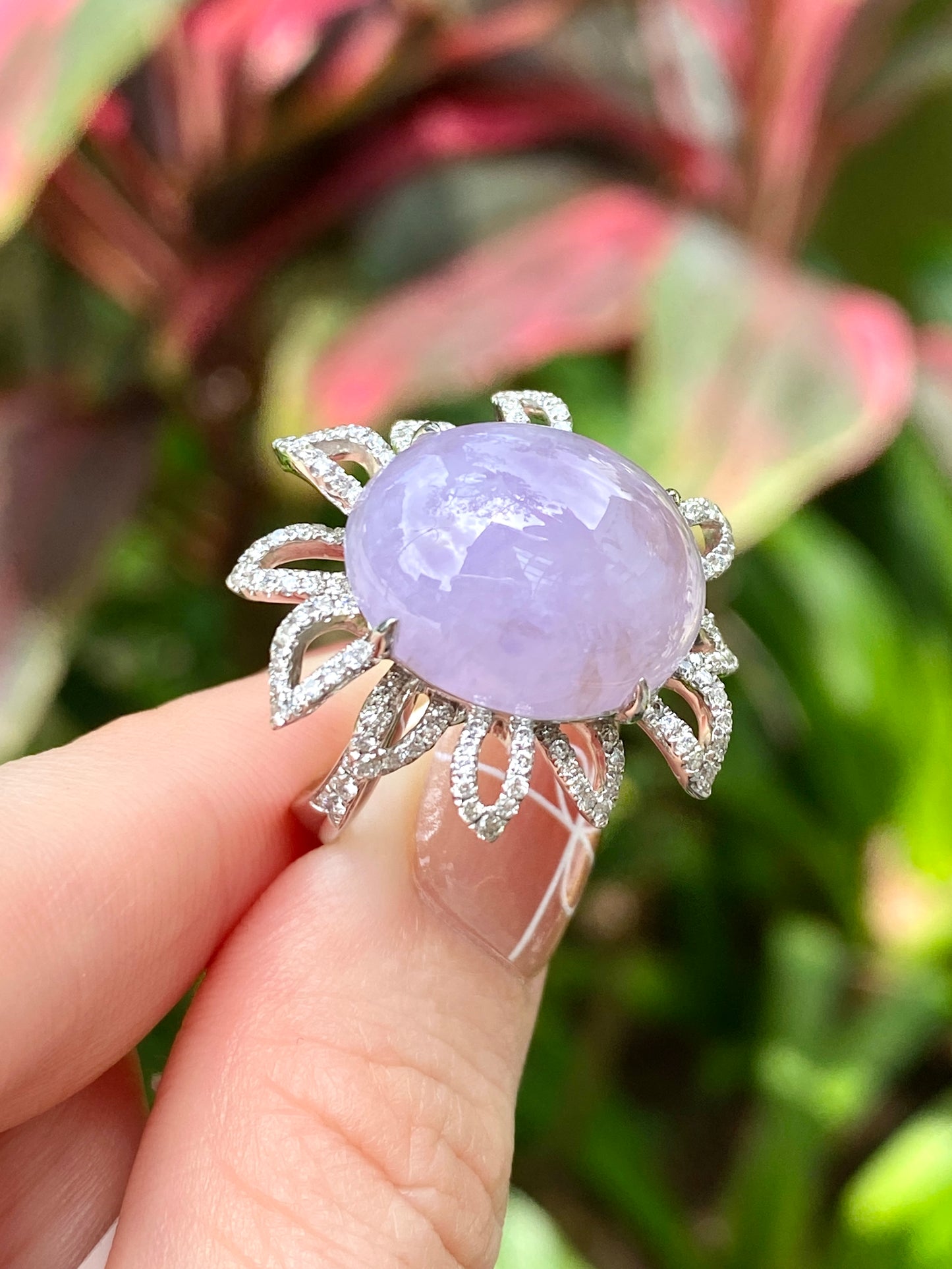Natural Type A Lavender Jadeite Ring