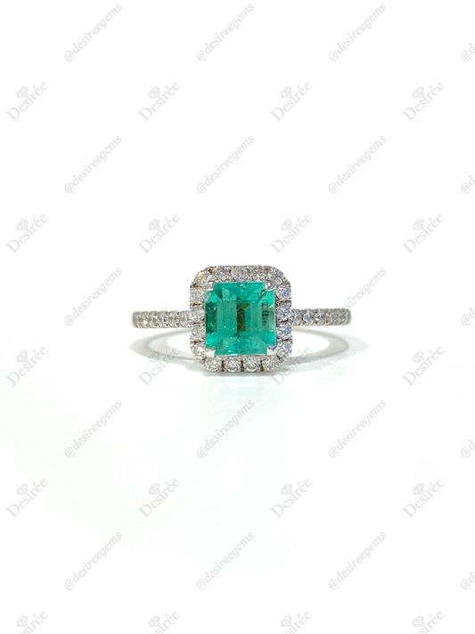 Natural Colombian Emerald 0.86ct Ring