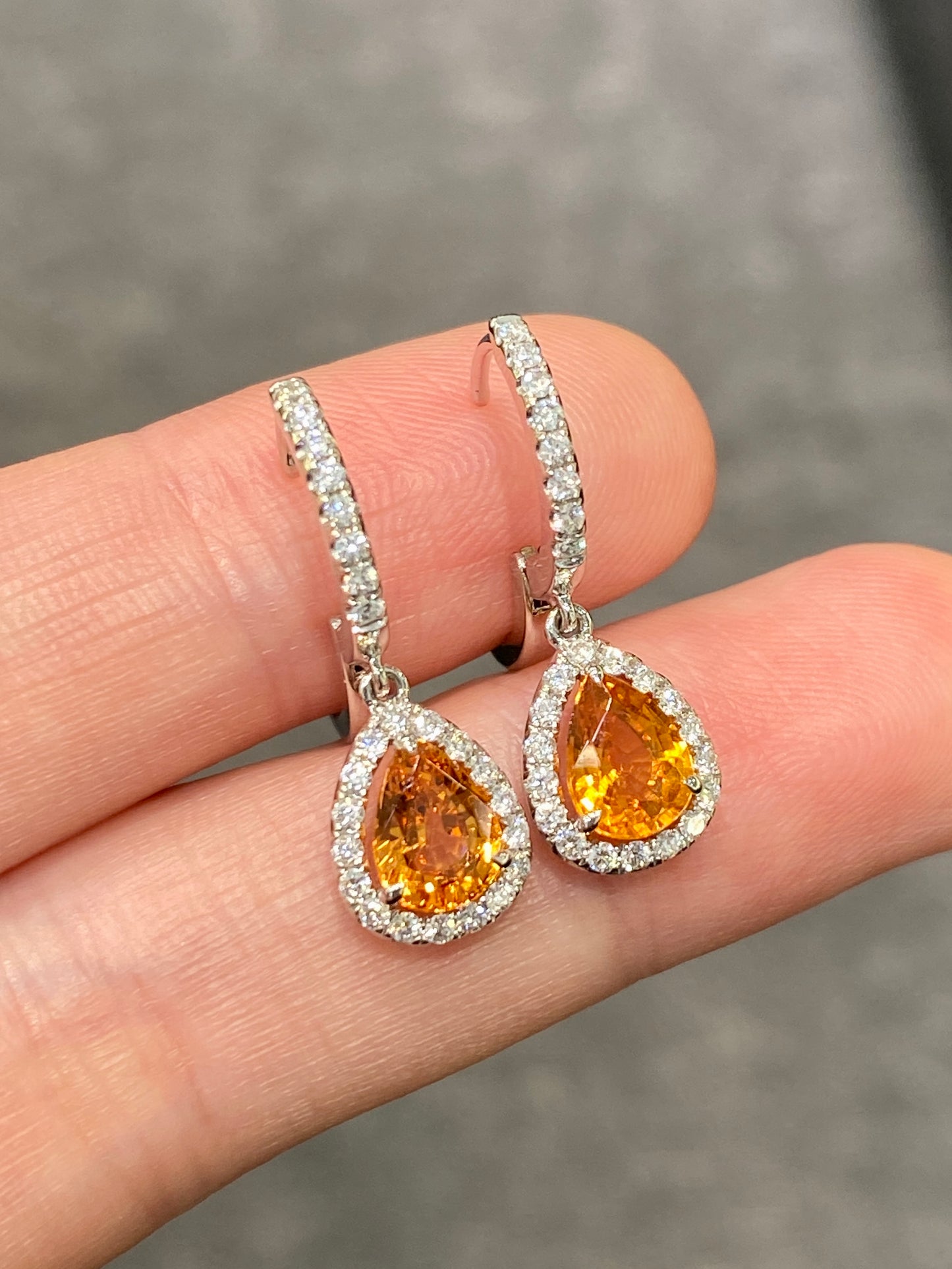 Natural Mandarin Garnet 2.05ct Earrings