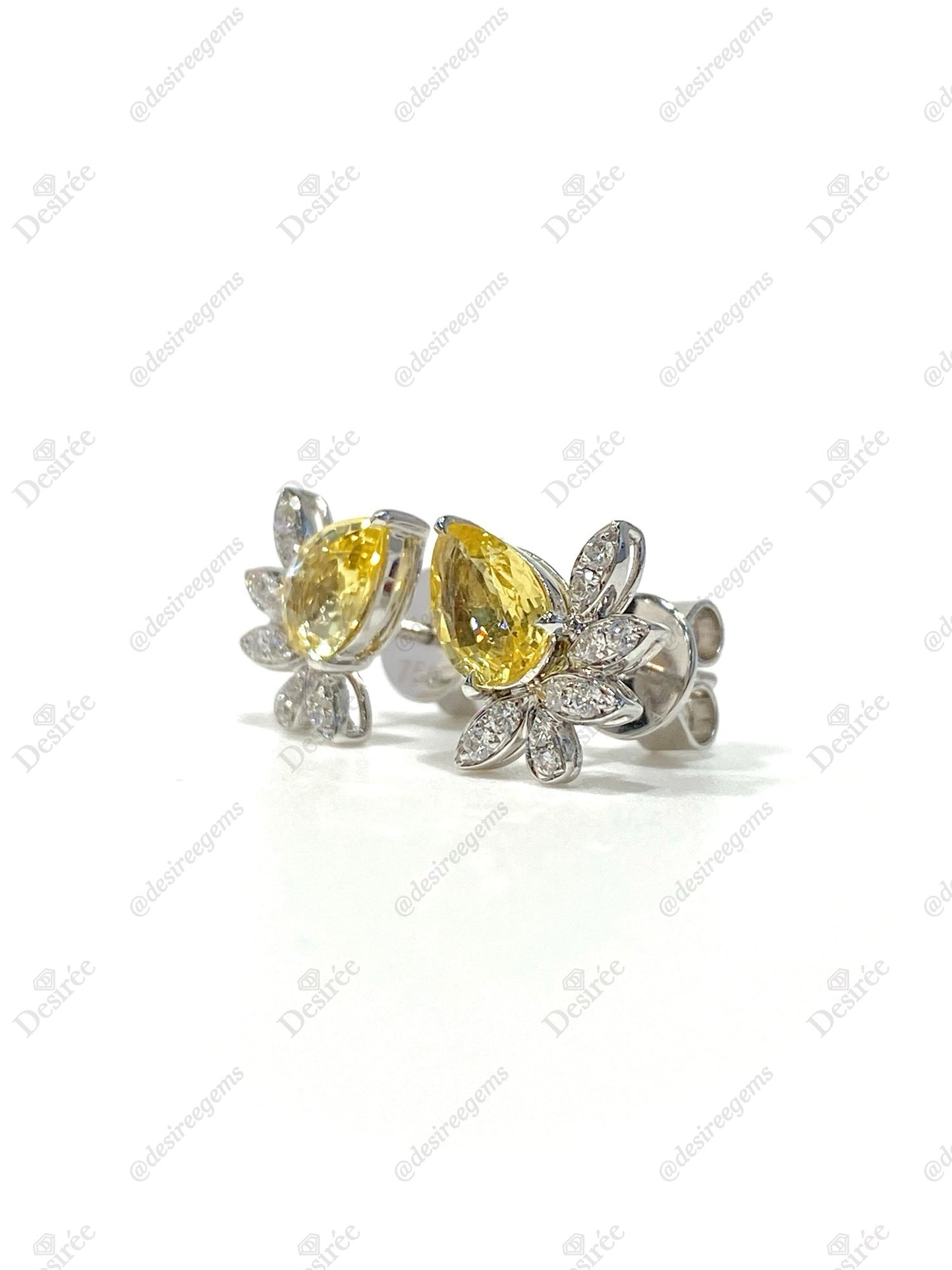 Natural Yellow Sapphire 1.41ct Earrings