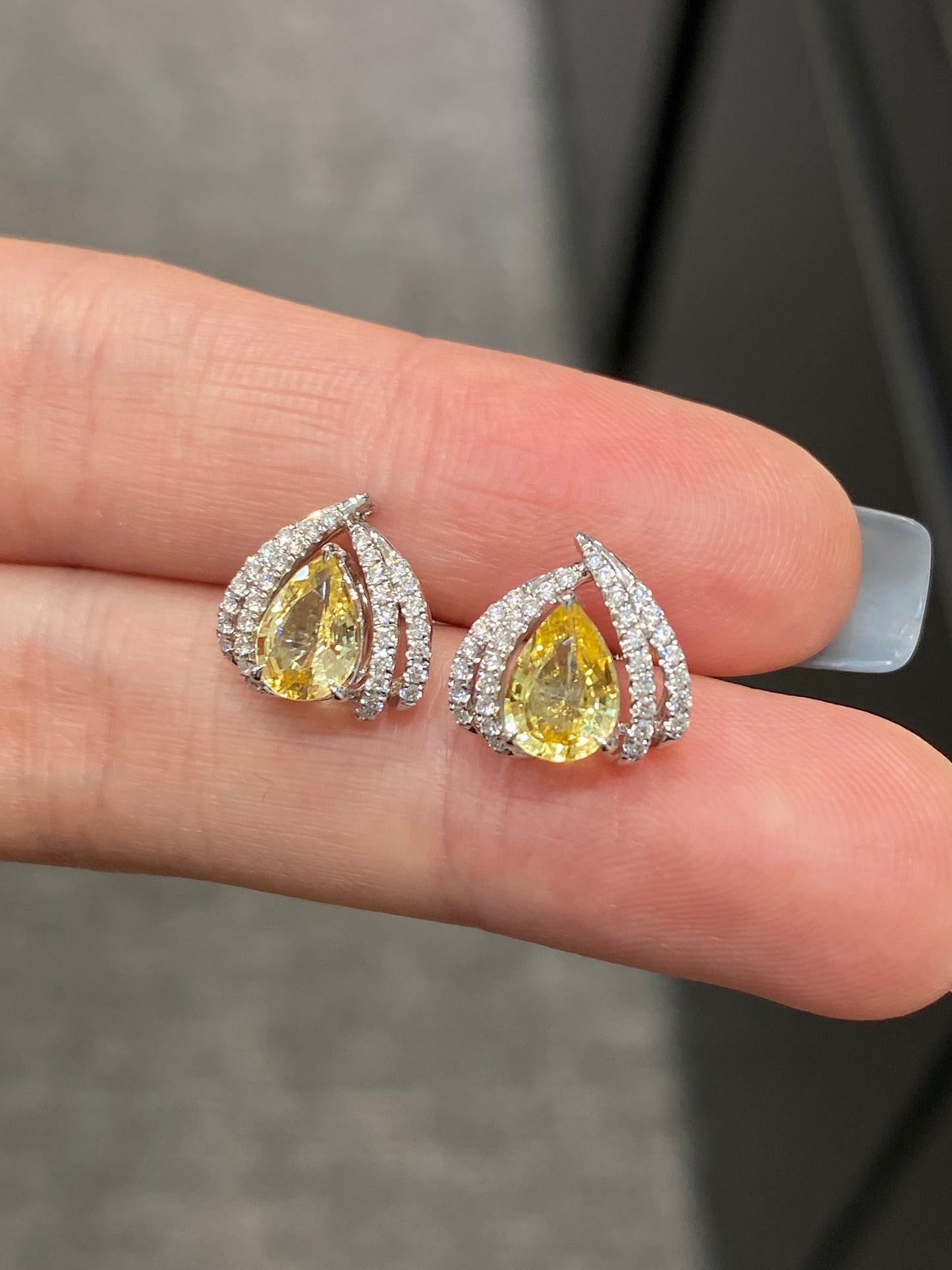 Natural Yellow Sapphire 1.58ct Earrings
