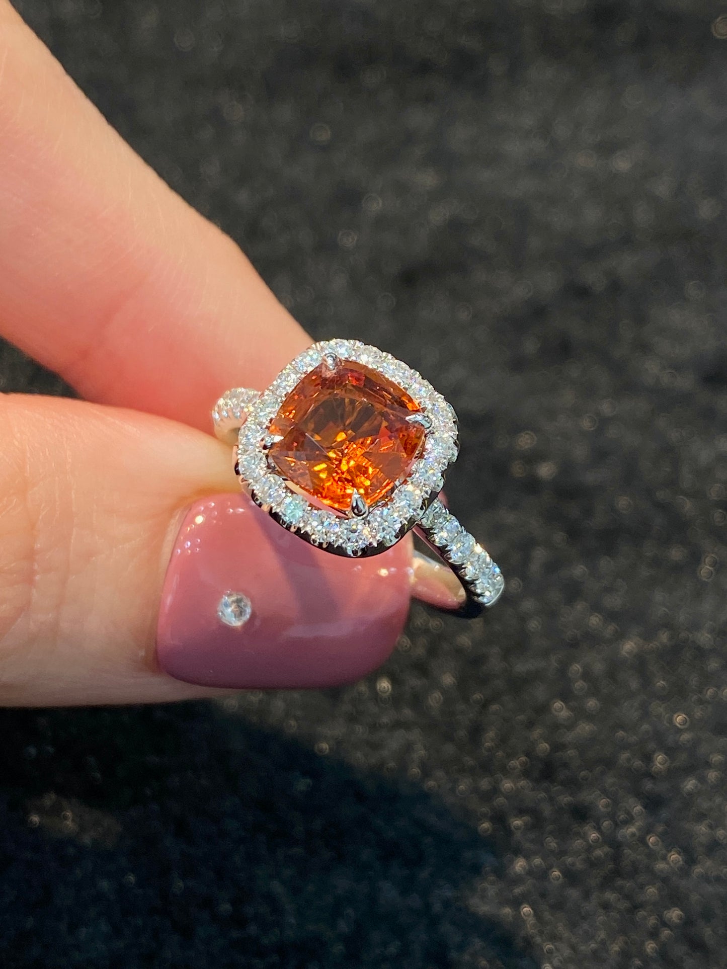 Natural Mandarin Garnet 2.19ct Ring