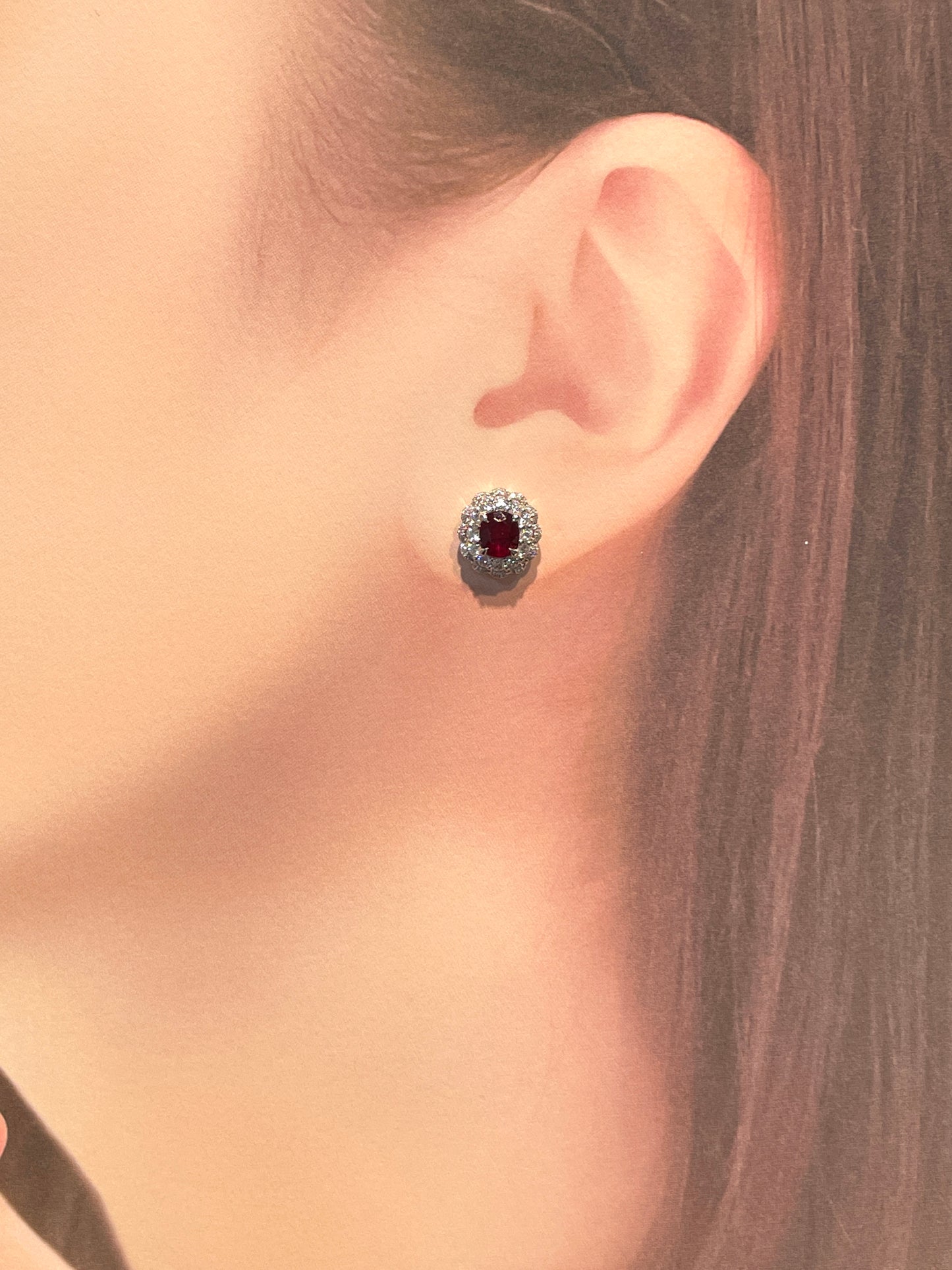 Natural Unheated Ruby 1.85 ct Earrings