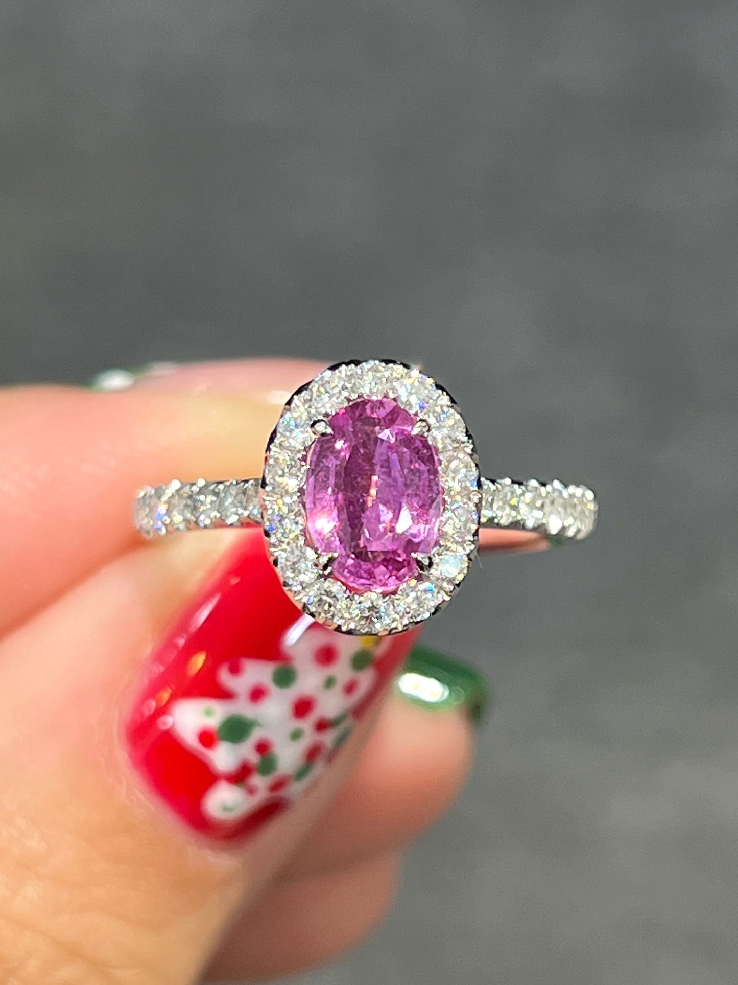 Natural Unheated Intense Pink Sapphire 1.08ct Ring