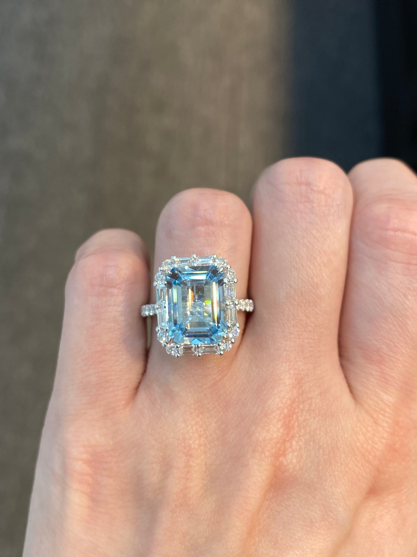 Natural Aquamarine 4.46ct Ring