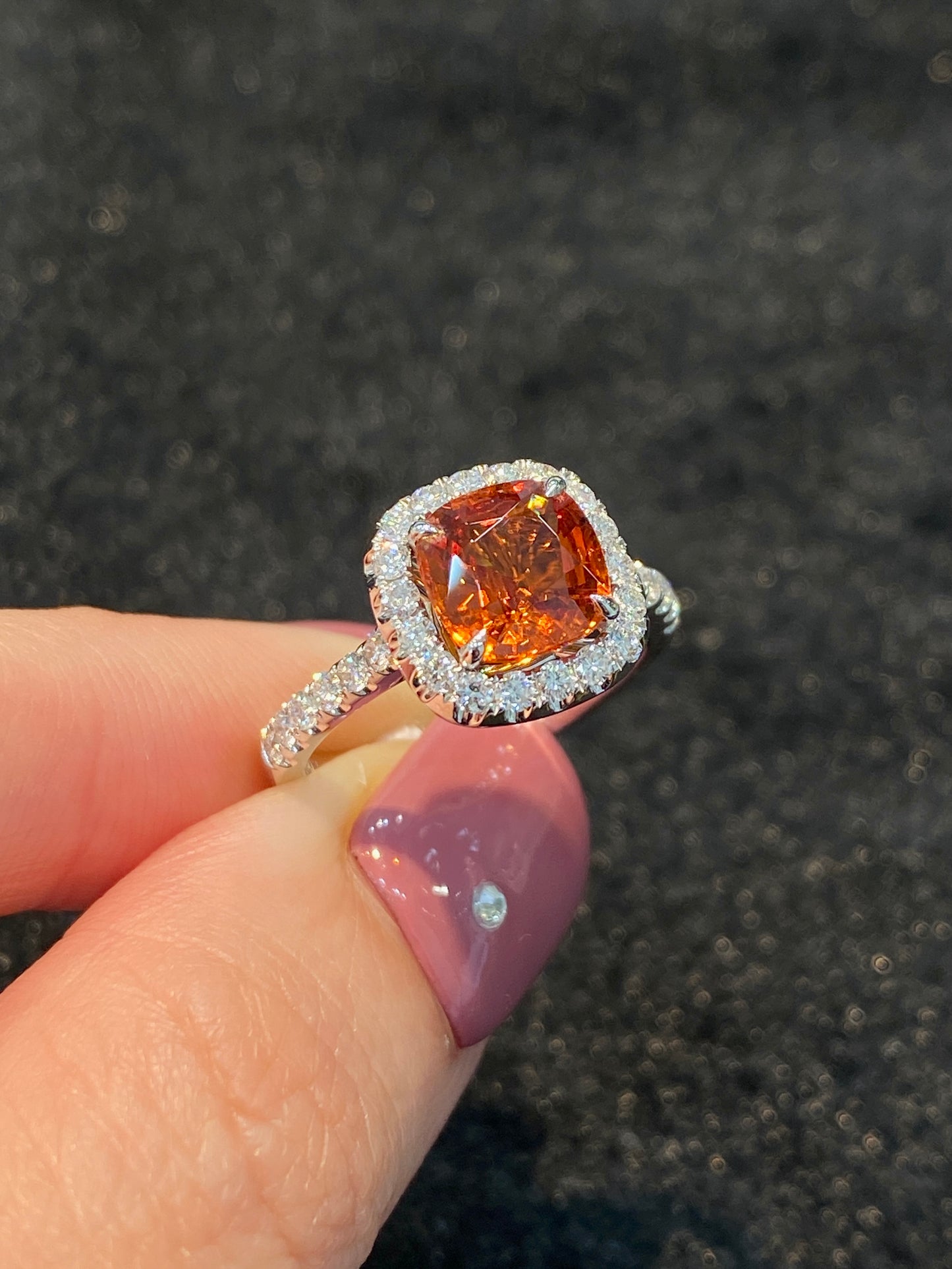 Natural Mandarin Garnet 2.19ct Ring