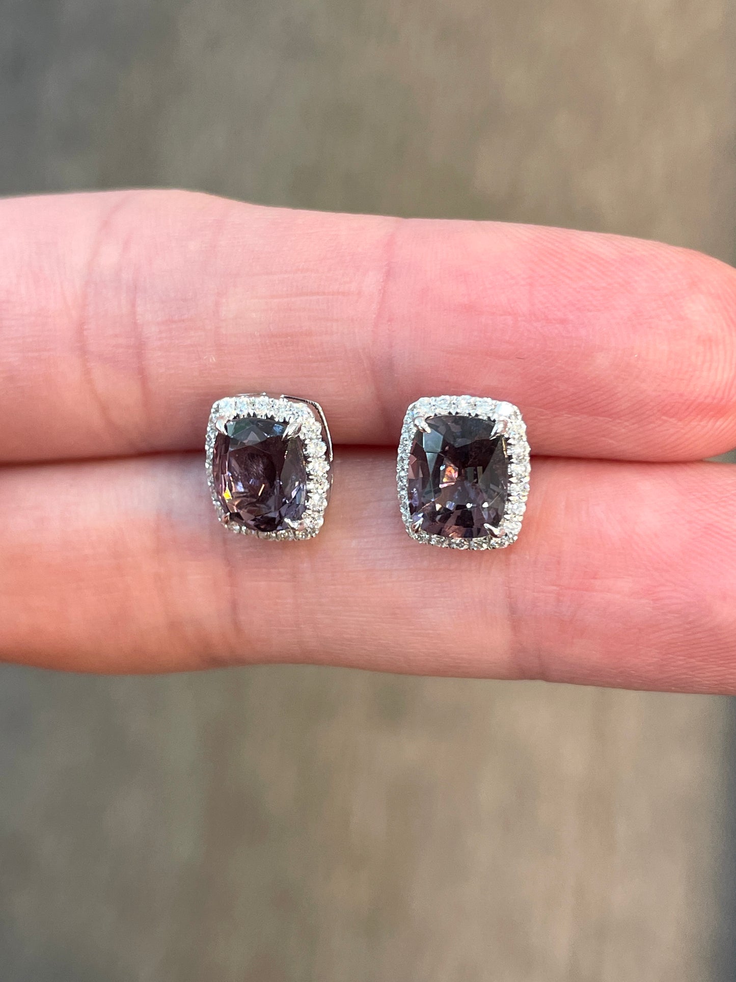 Natural Purple Spinel 2.93ct Ring Set With Natural Diamonds In 18K White Gold Singapore Gemstone Fine Jewellery