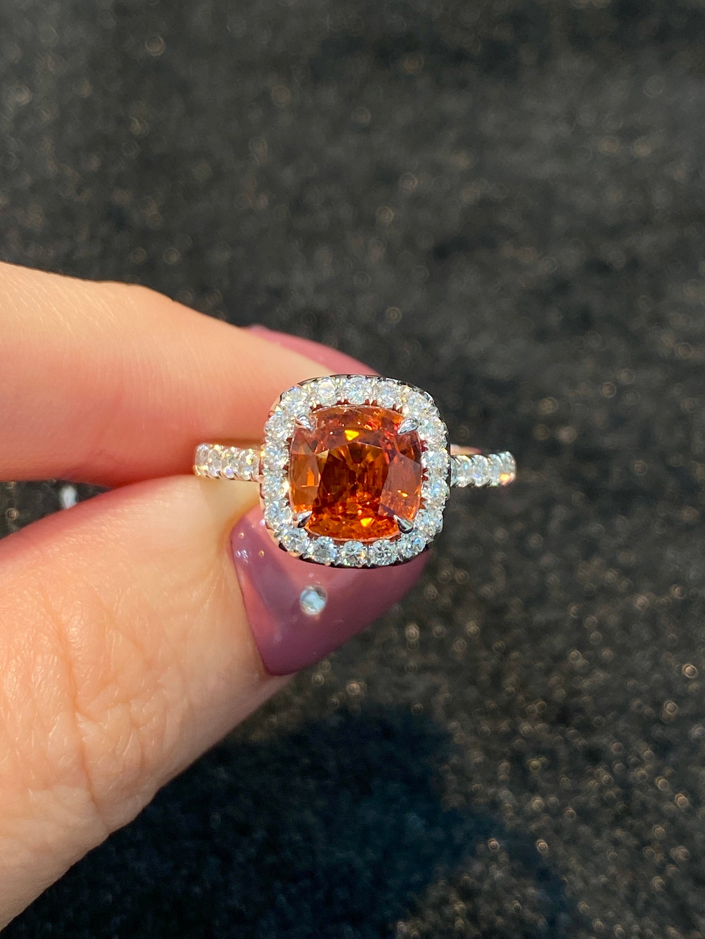 Natural Mandarin Garnet 2.19ct Ring