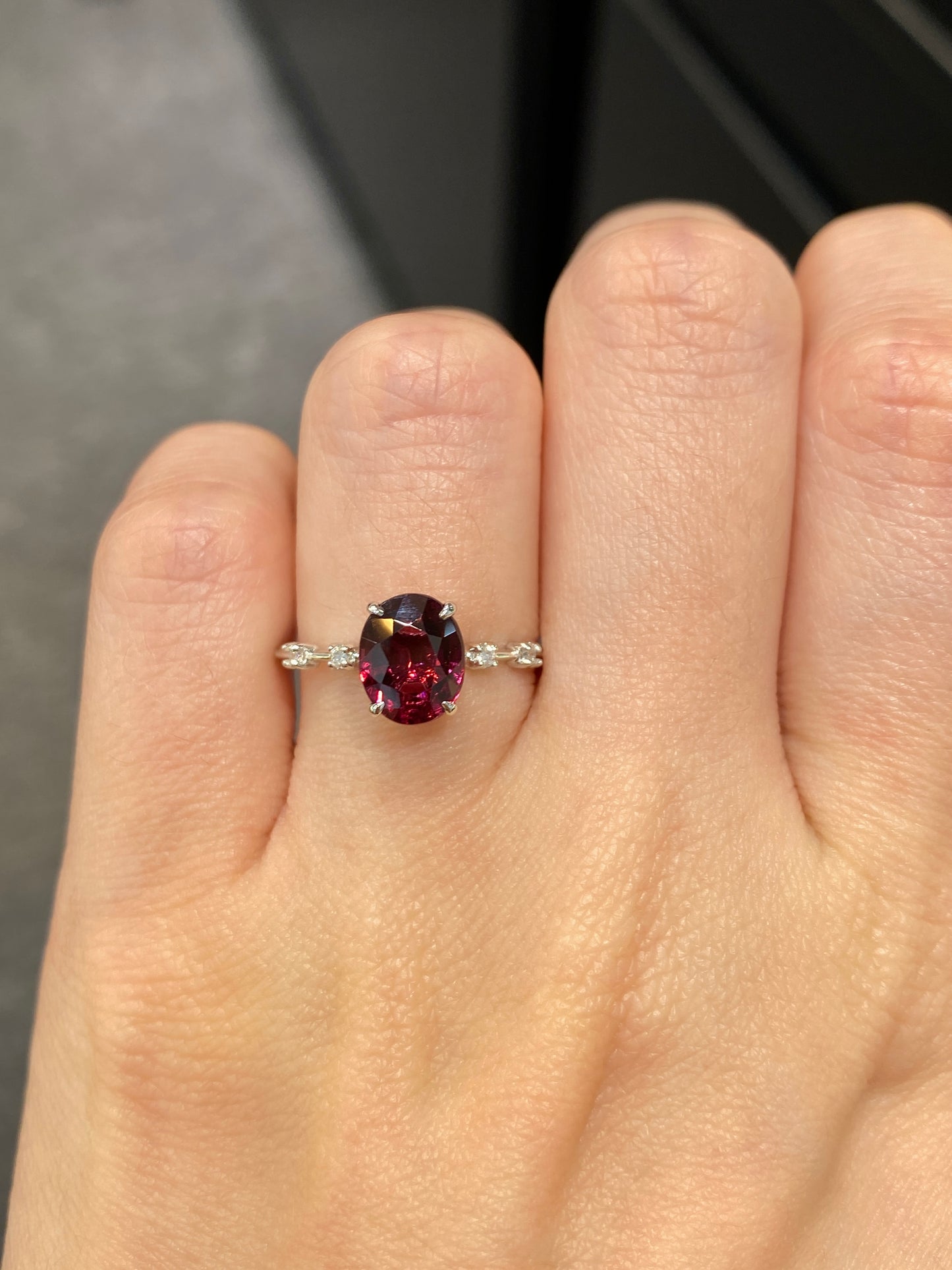 Natural Red Garnet 2.12ct Ring