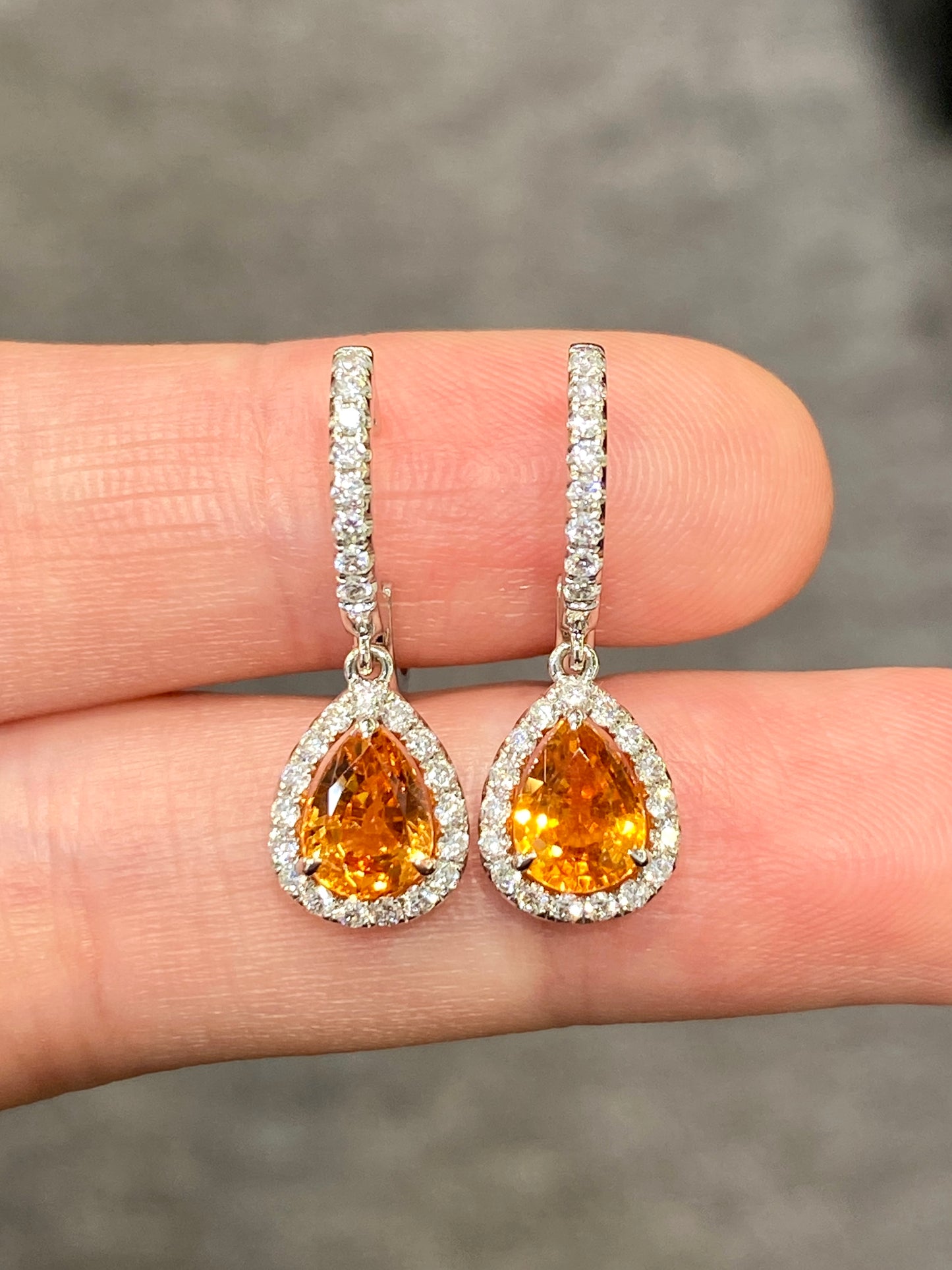 Natural Mandarin Garnet 2.05ct Earrings