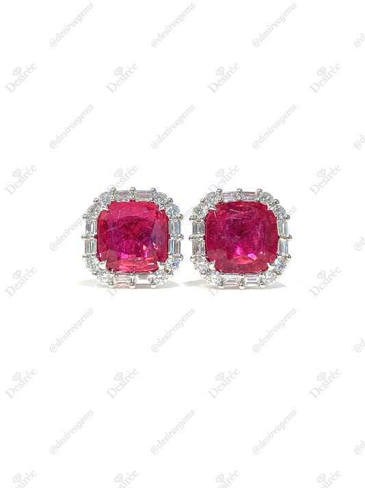 Natural Rubellite Tourmaline 6.12 Earrings