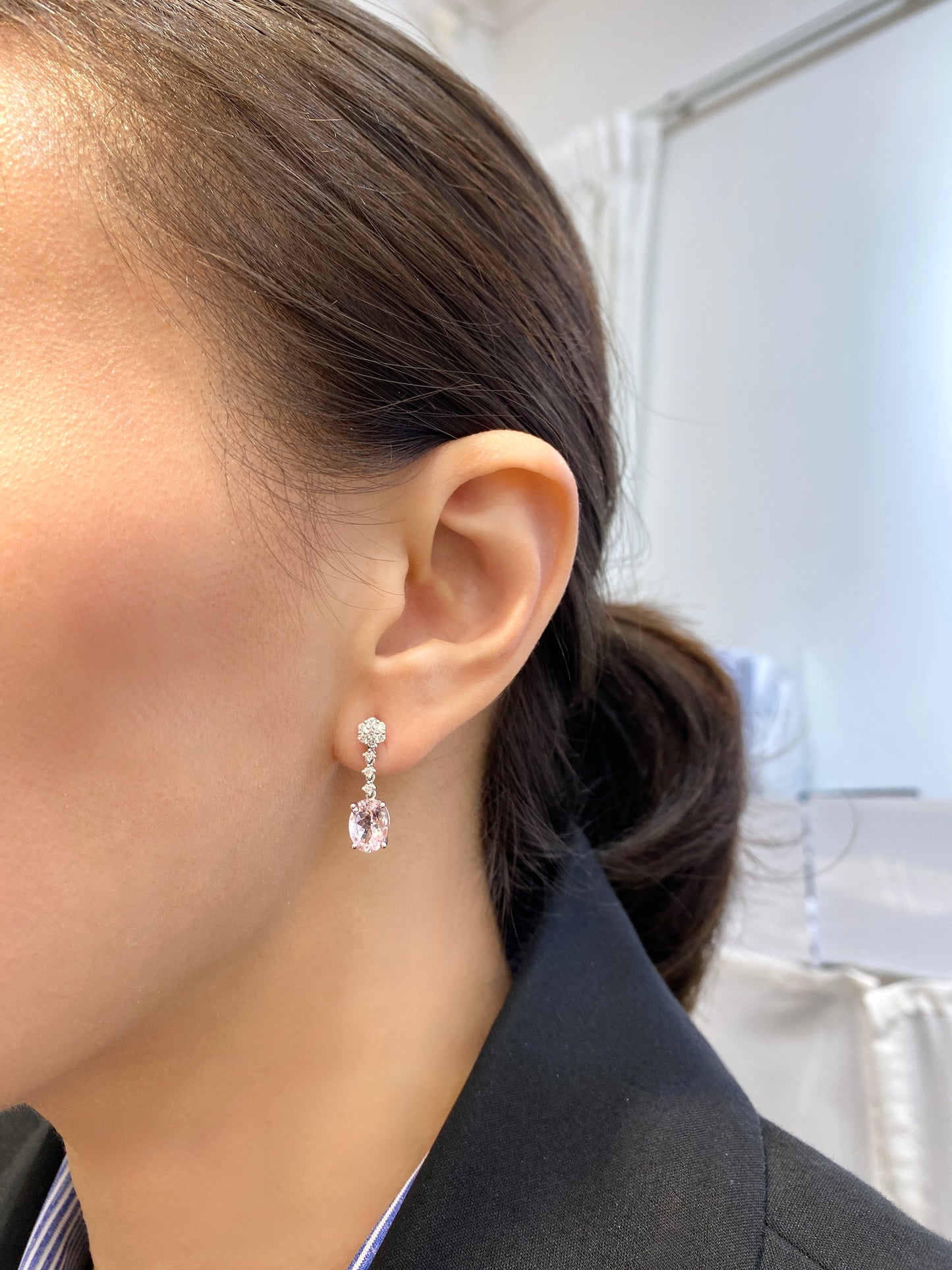 Natural Morganite 2.47ct Earrings