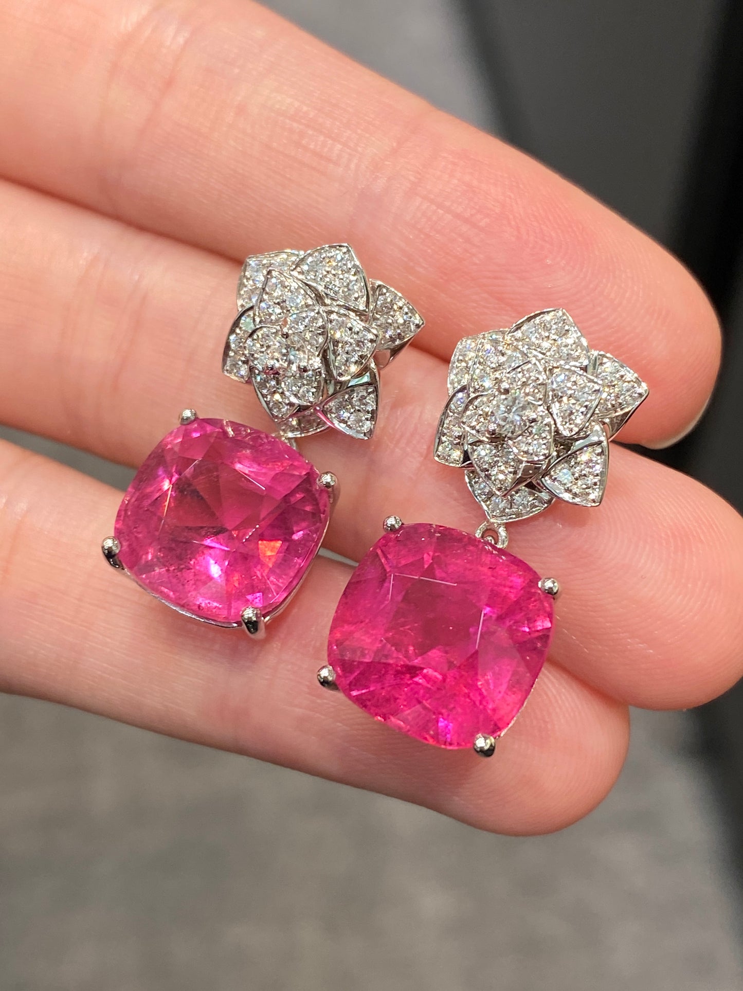 Natural Pink Tourmaline 15.73ct Earrings