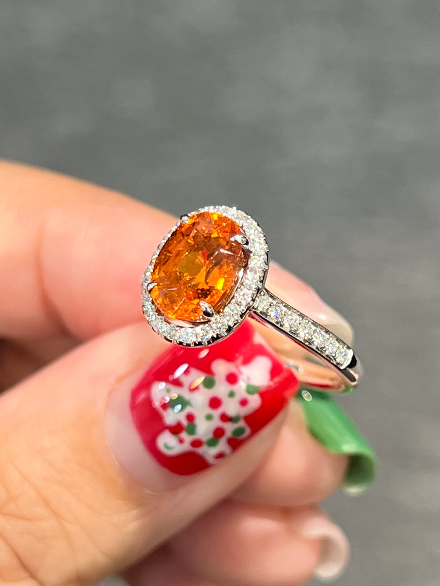 Natural Mandarin Garnet 3.01ct Ring