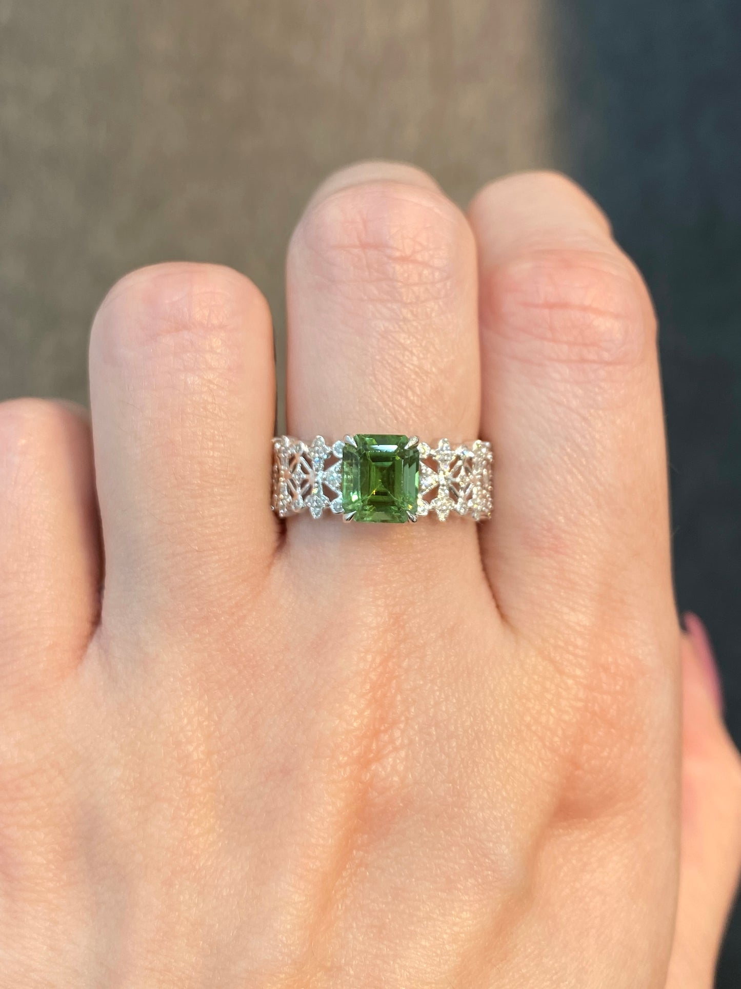 Natural Green Tourmaline 1.97ct Ring