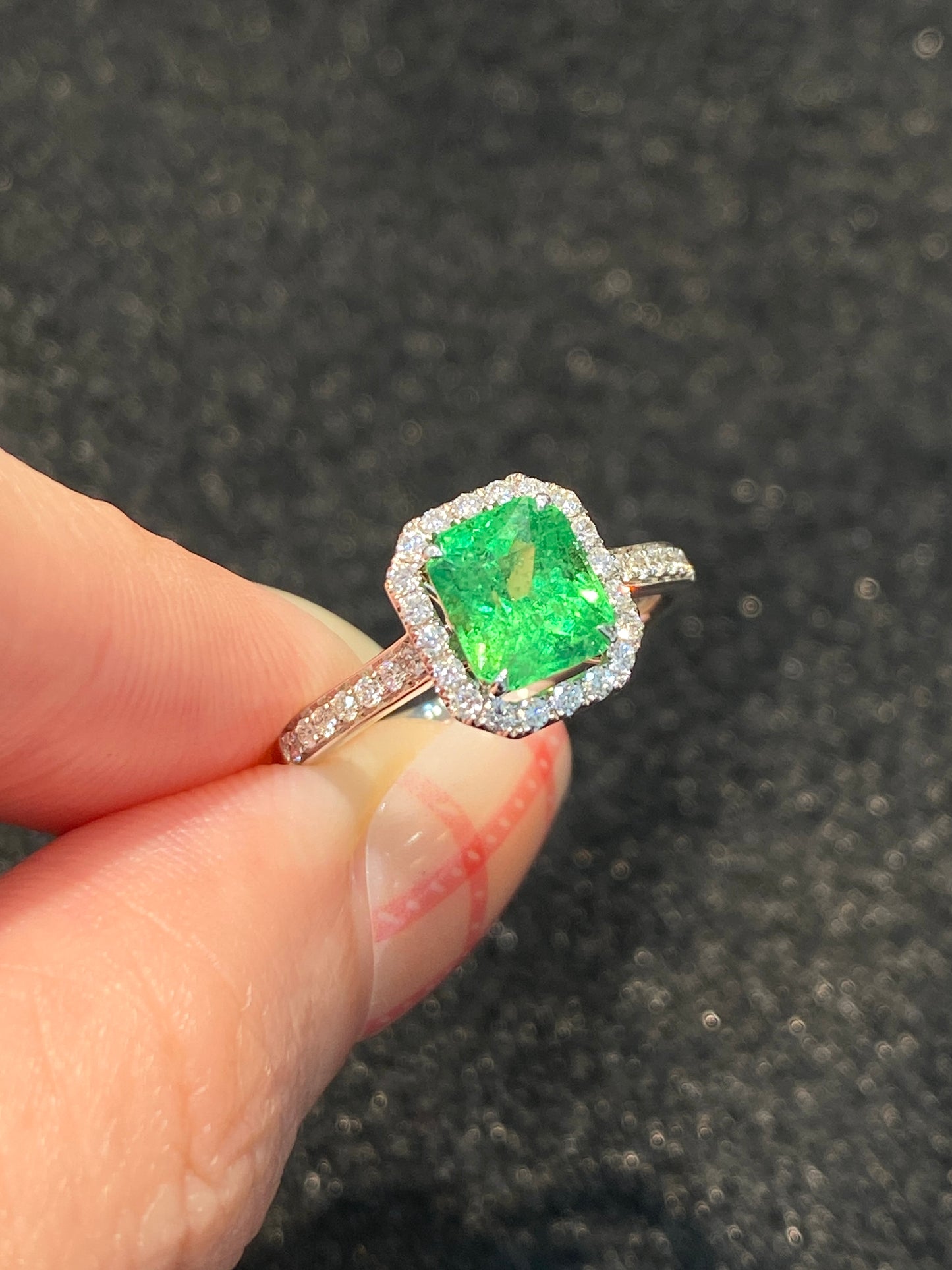 Natural Green Garnet 1.55ct Ring