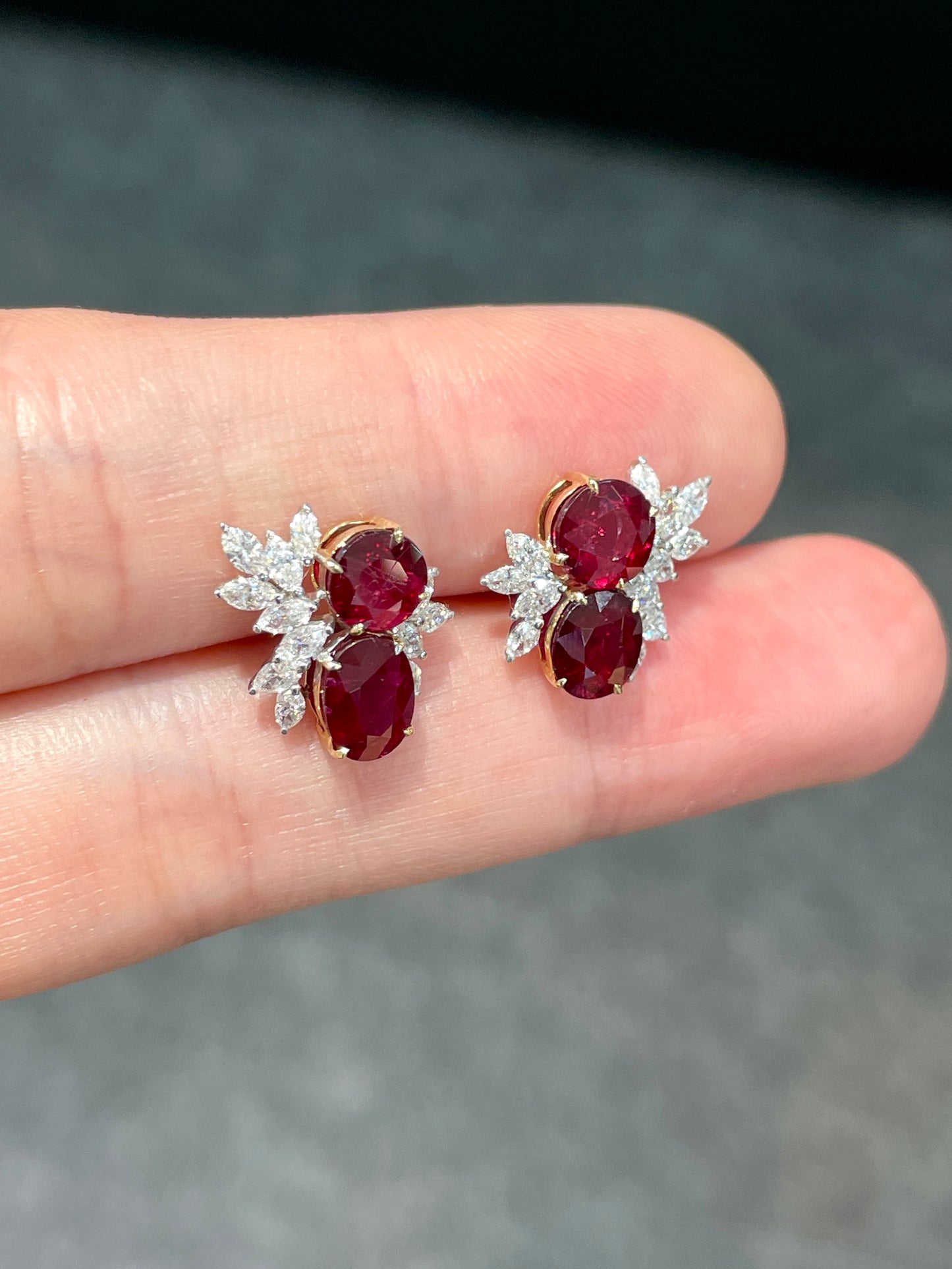 Natural Unheated Ruby 2.91 ct Earrings
