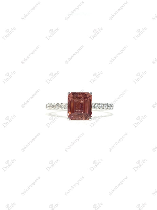 Natural Purplish Pink Tourmaline 1.55ct Ring