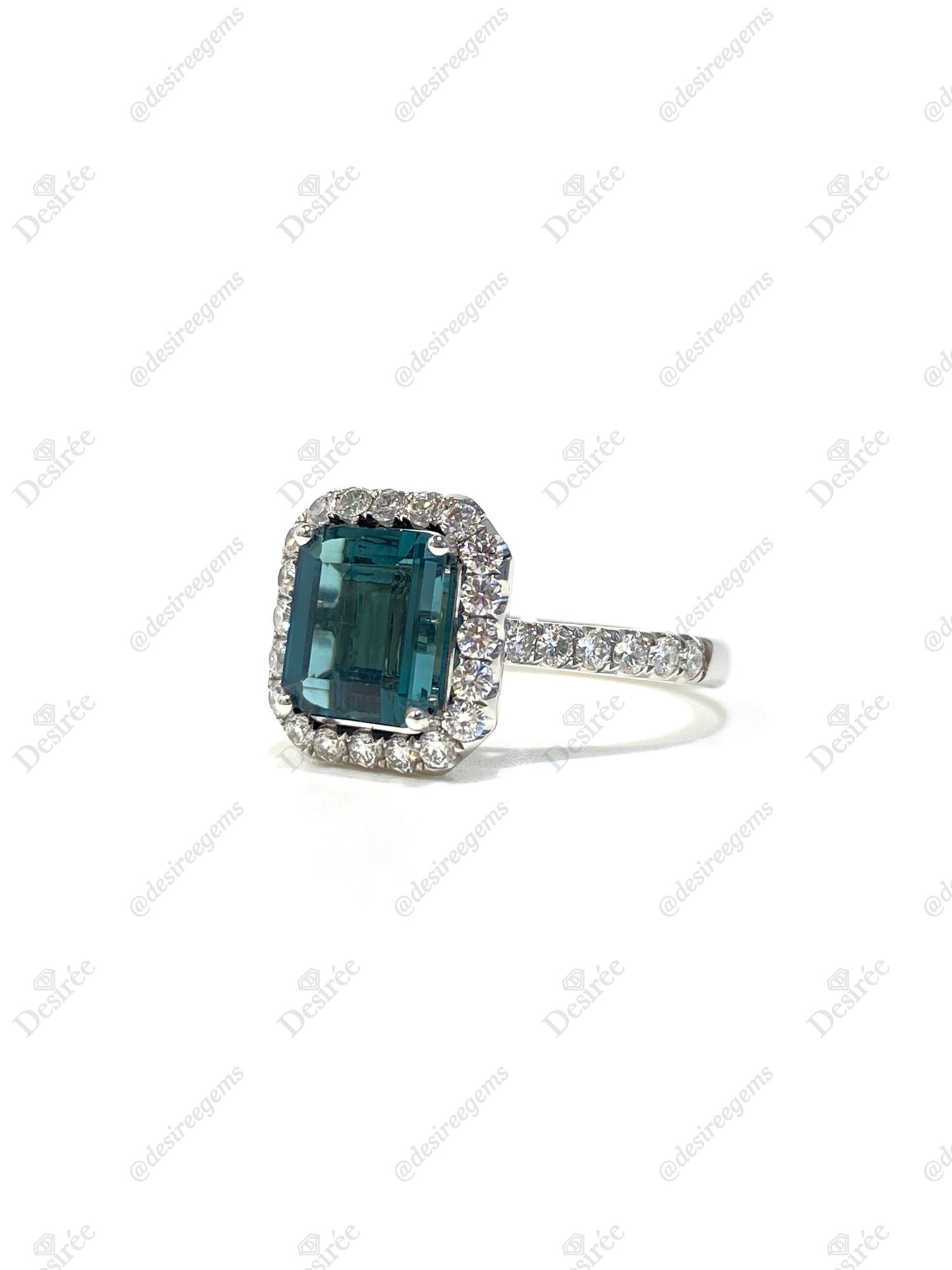 Natural Indicolite Blue Tourmaline 2.16ct Ring
