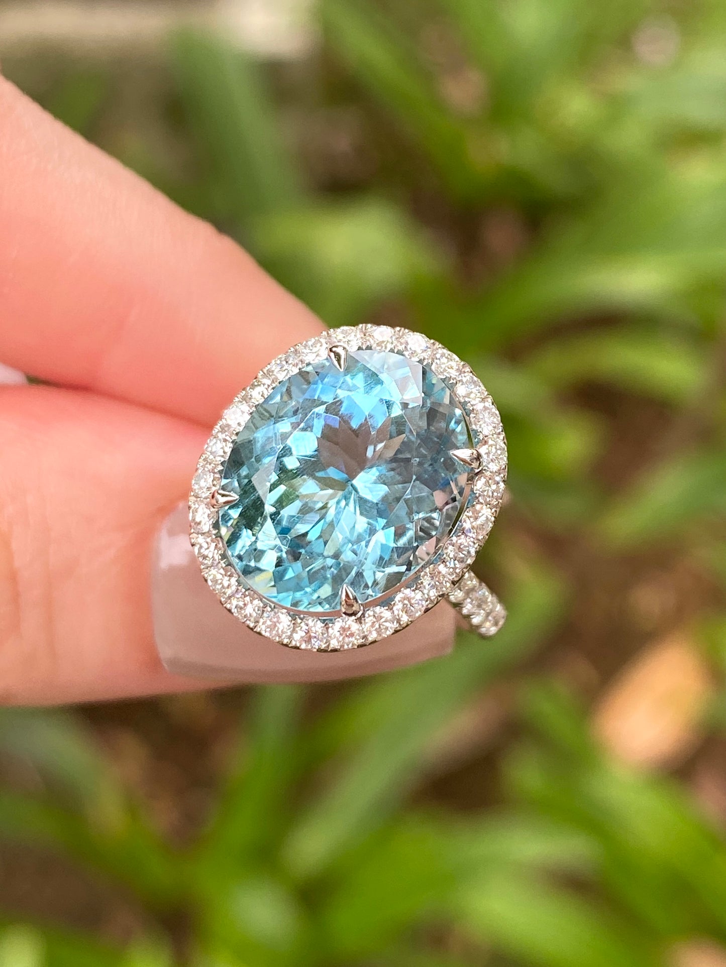 Natural Aquamarine 6.39ct Ring