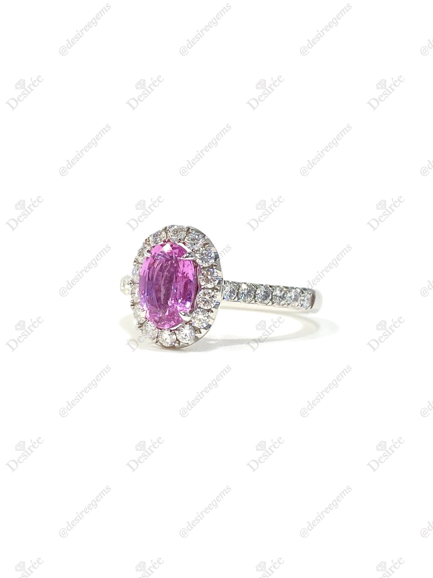 Natural Unheated Intense Pink Sapphire 1.08ct Ring