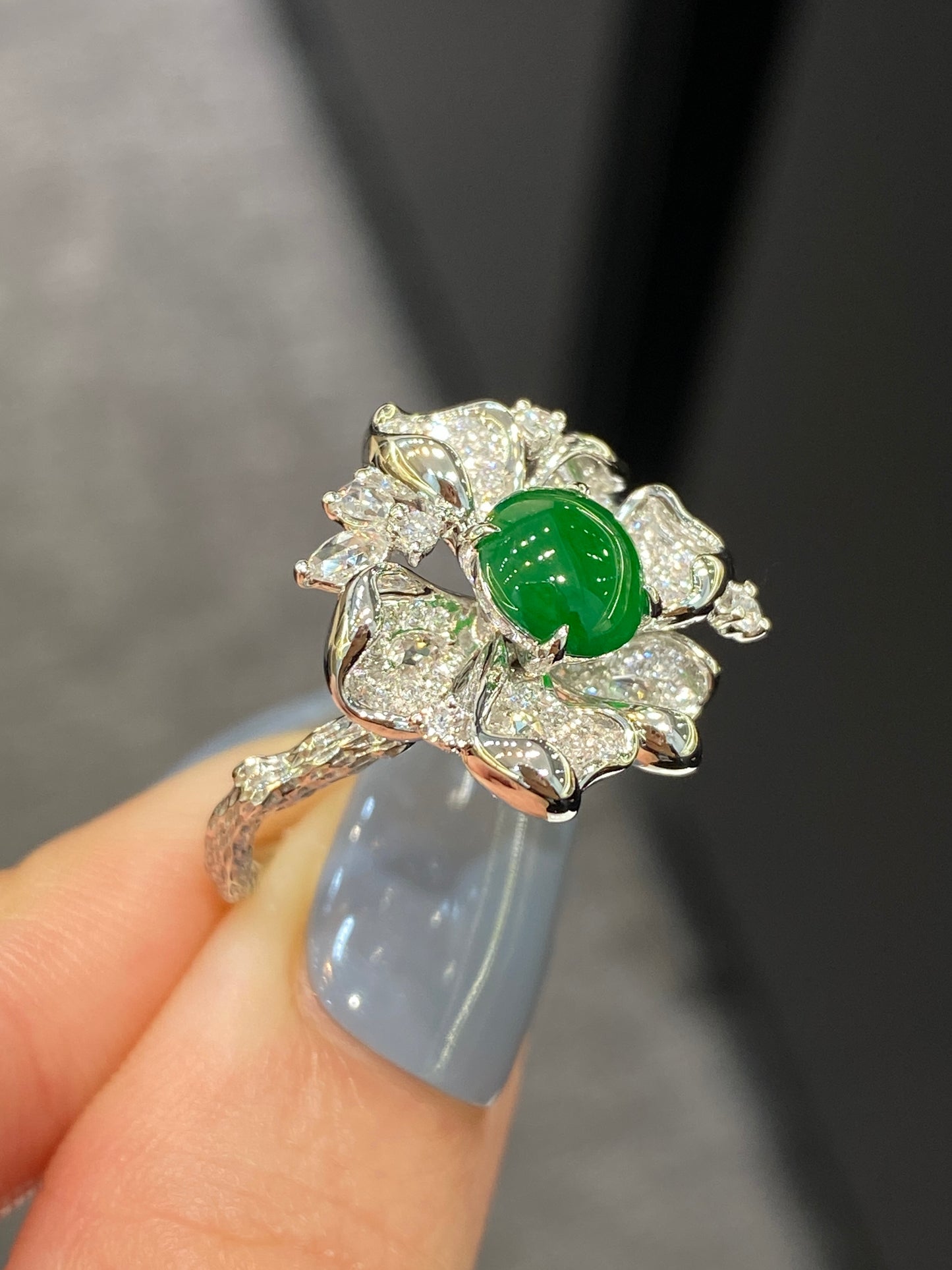 Natural Type A Jadeite Ring