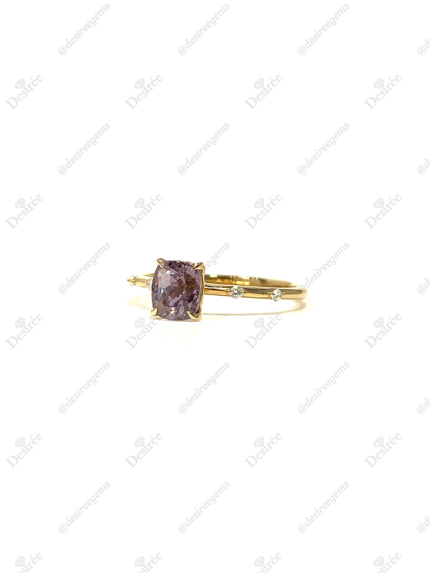 Natural Purplish Grey Spinel 1.05ct Ring