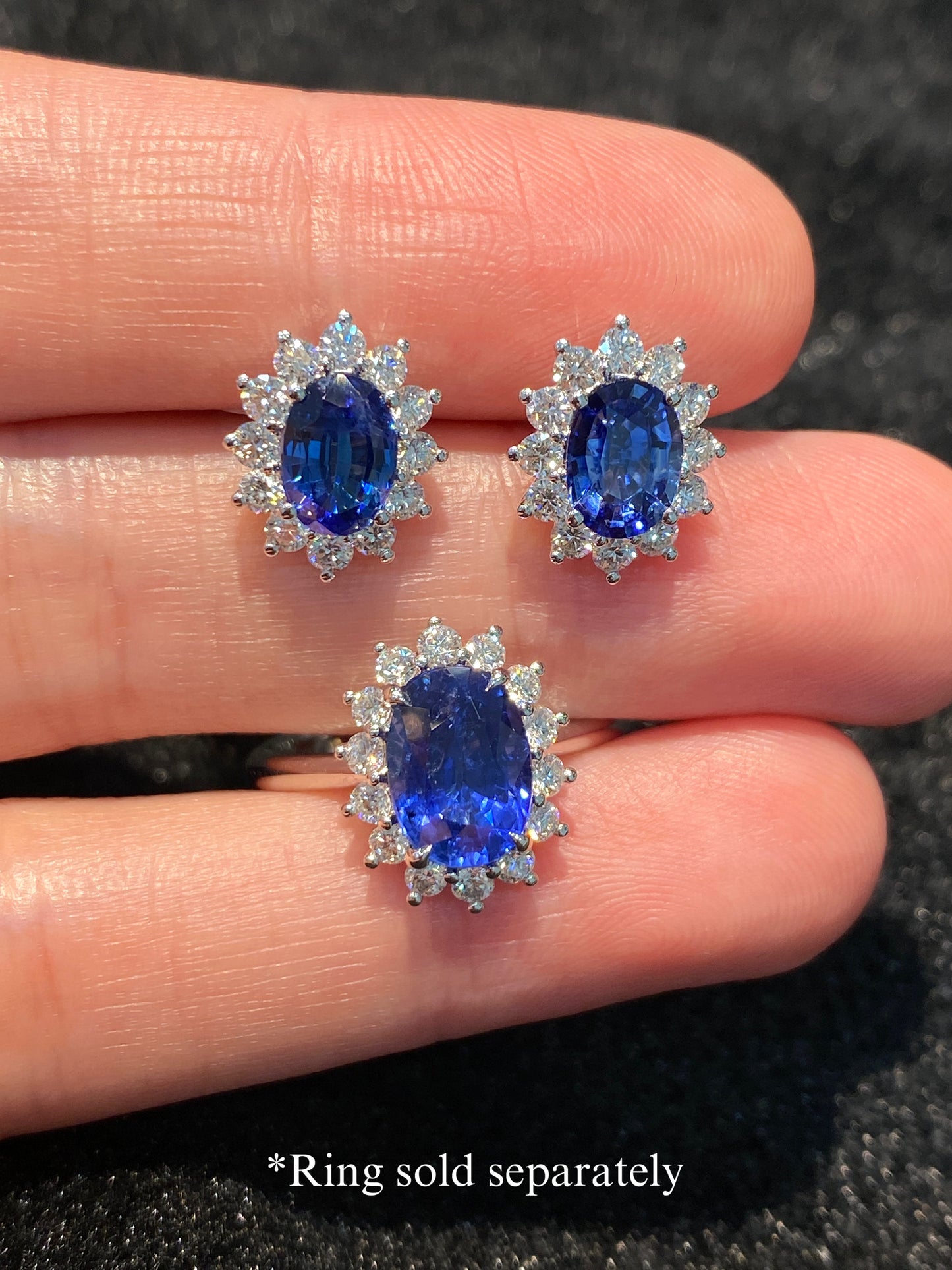 Royal Blue Sapphire 2.12ct Earrings