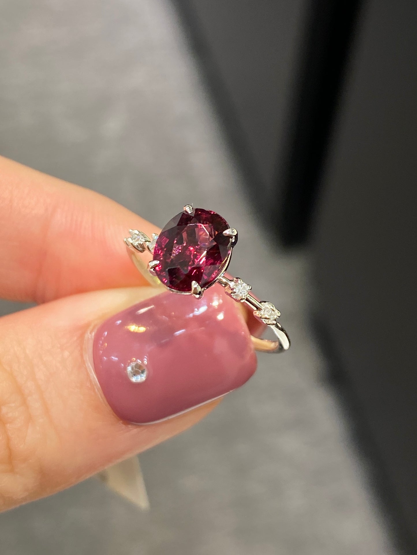 Natural Red Garnet 2.12ct Ring