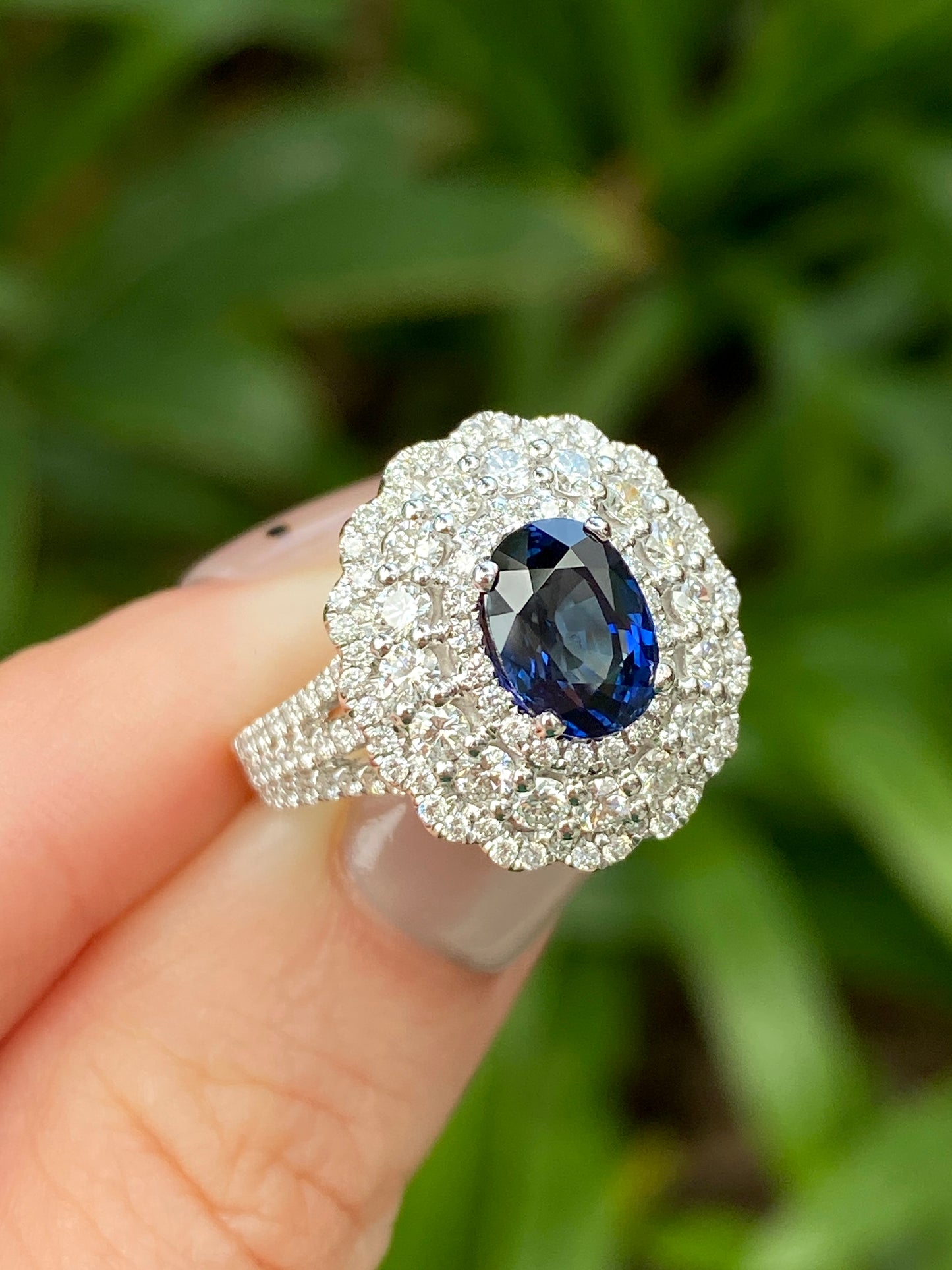 Natural Unheated Blue Sapphire 2.03ct Ring