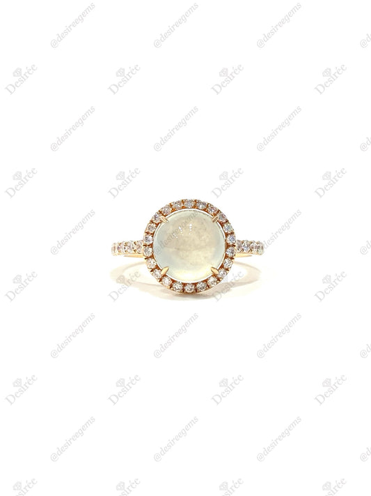 Natural Type A Icy Jadeite Ring