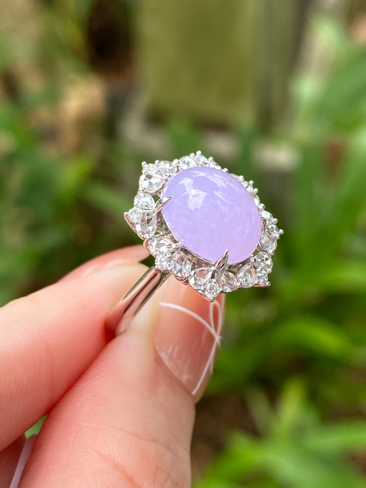 Natural Type A Lavender Jadeite Ring