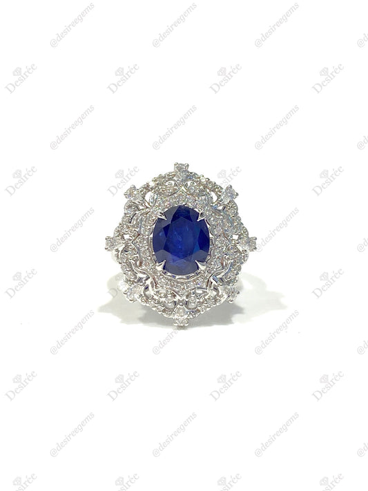 Natural Royal Blue Sapphire 3.03ct Ring
