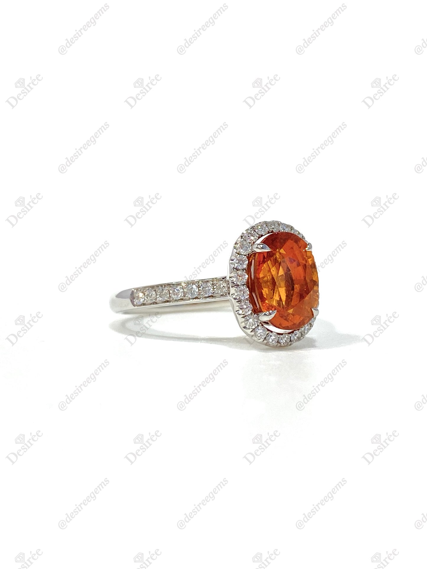 Natural Mandarin Garnet 3.01ct Ring