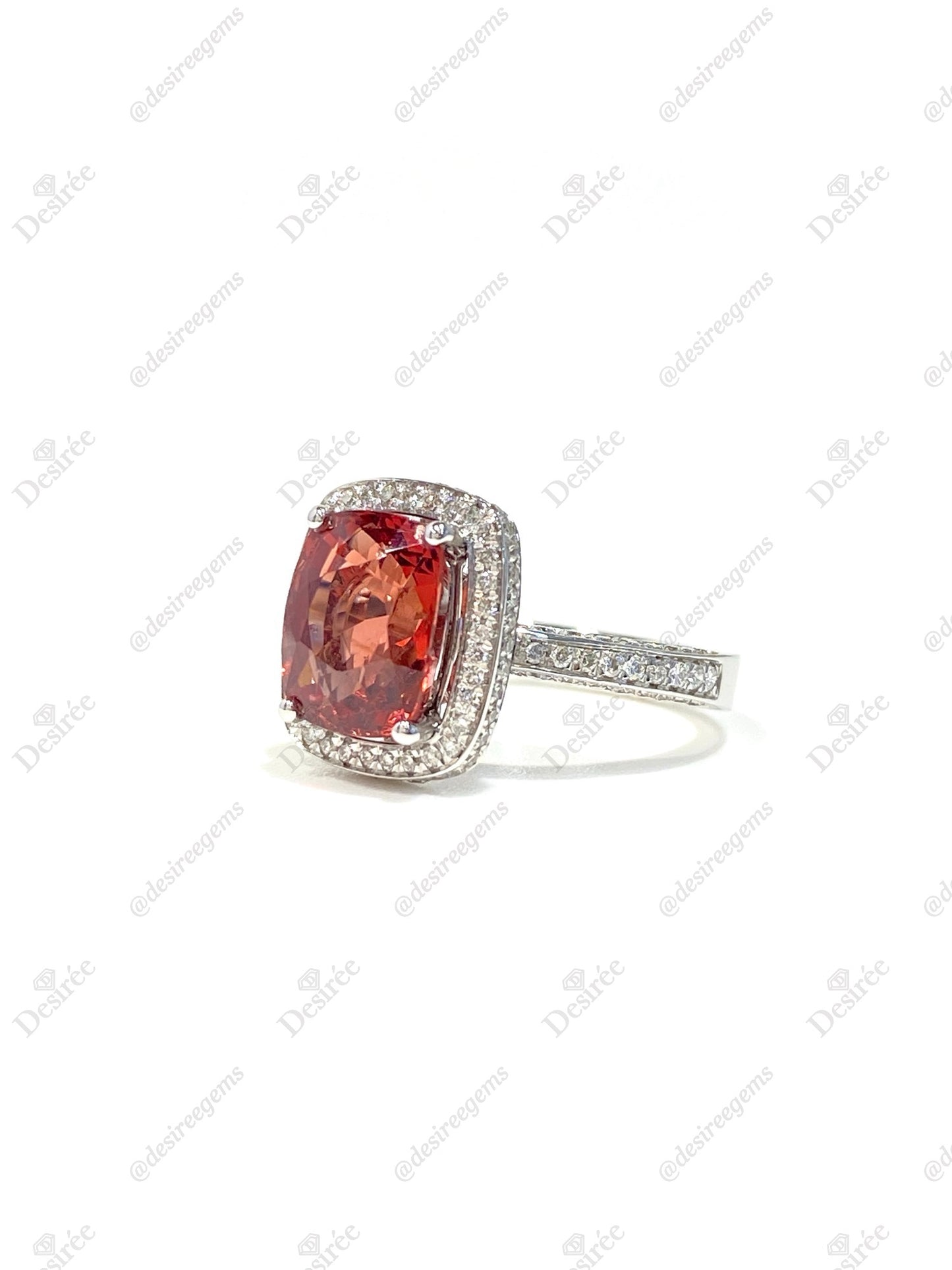 Natural Orange Spinel 3.21ct Ring