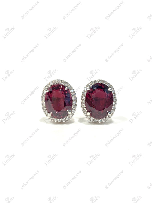 Natural Red Garnet 4.27ct Earrings