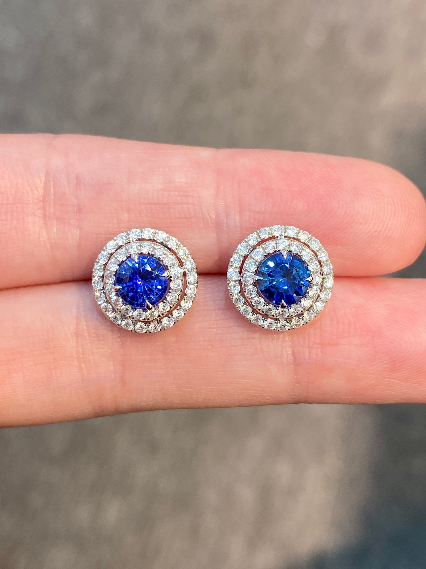 Blue Sapphire 1.48ct Earrings