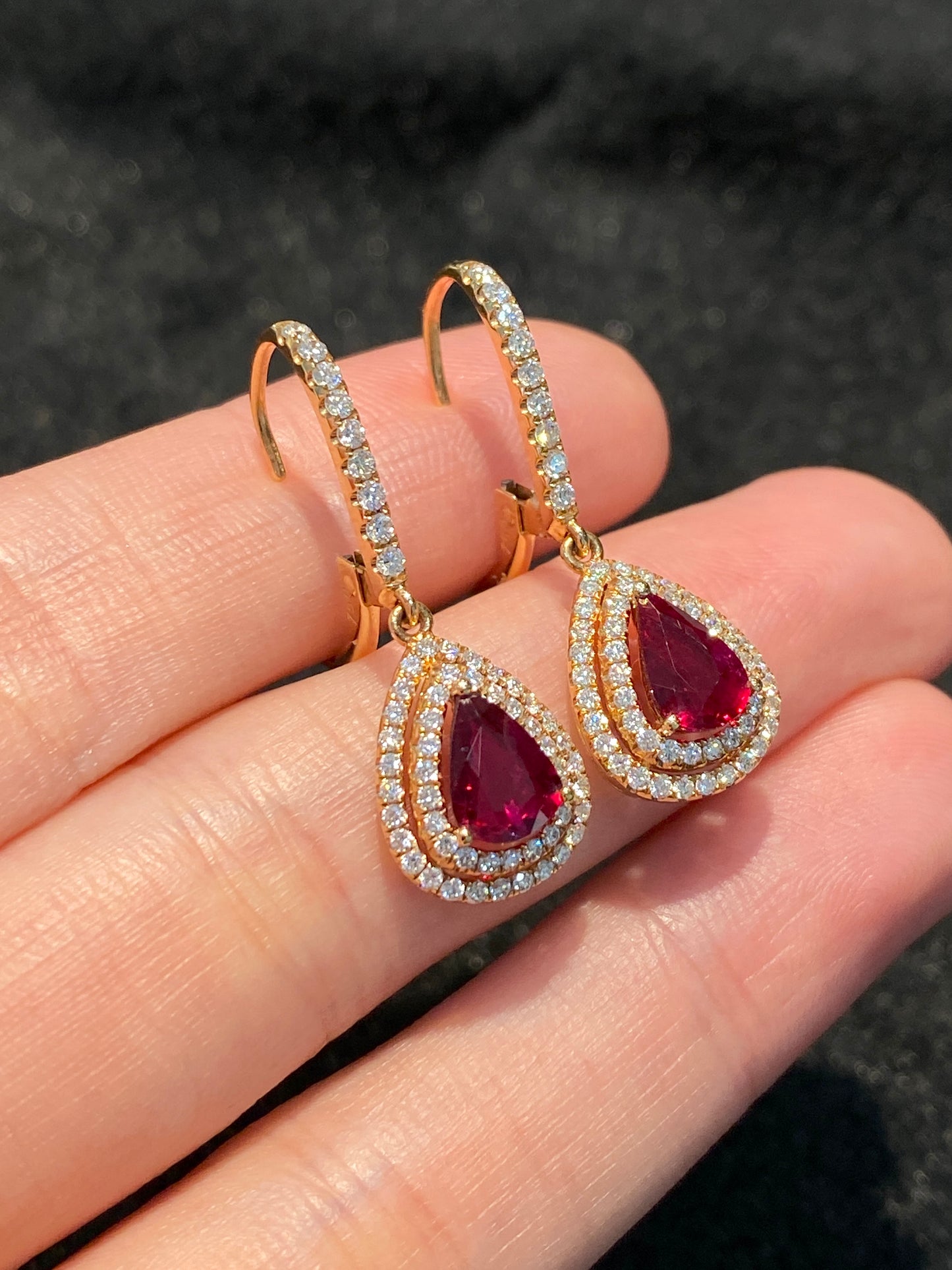 Natural Unheated Ruby 1.58ct Earrings