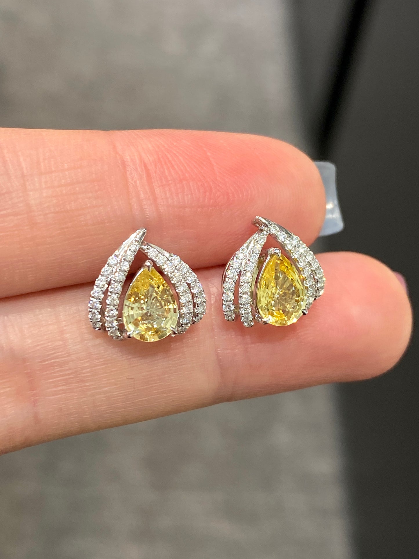 Natural Yellow Sapphire 1.58ct Earrings