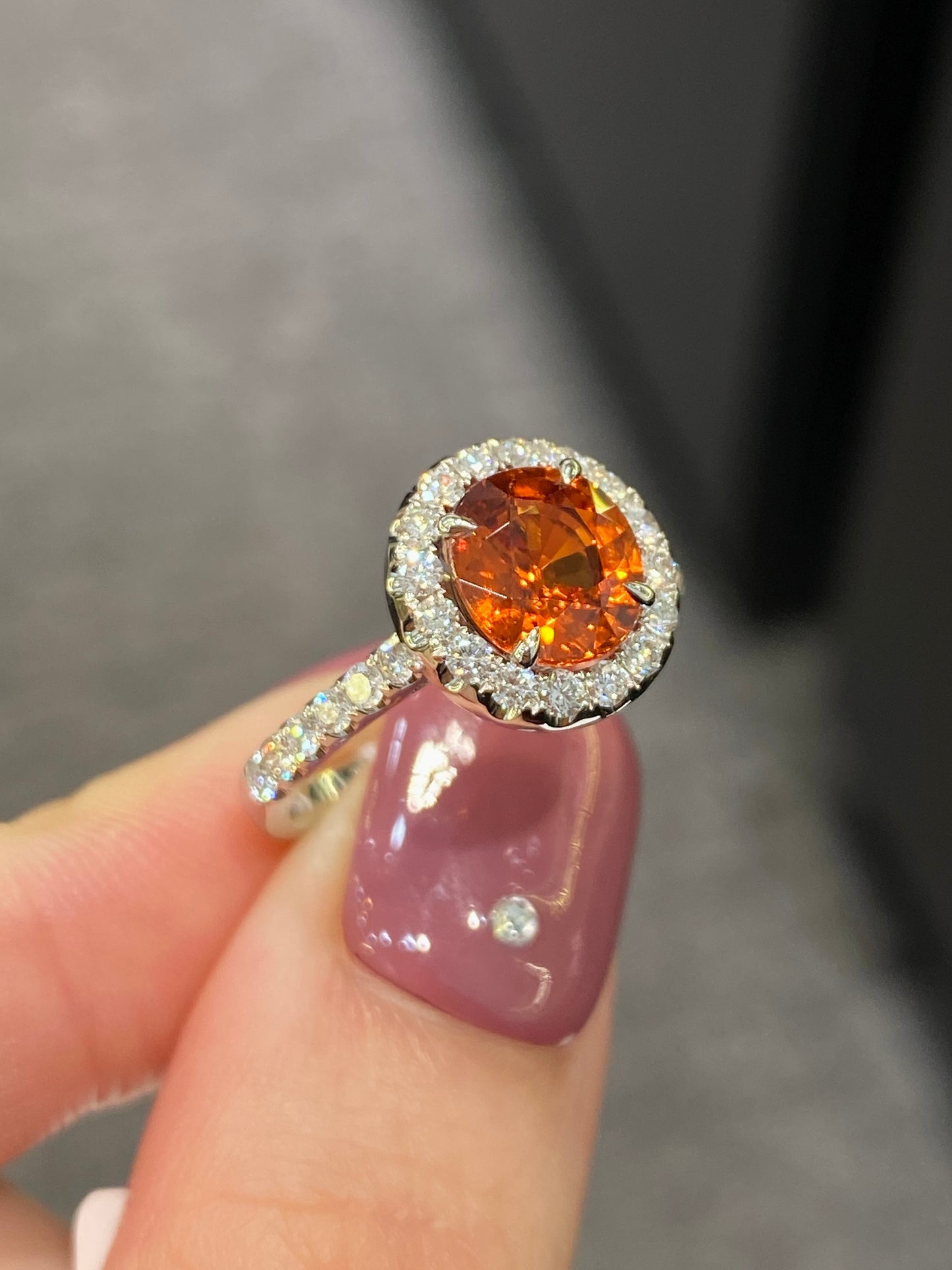 Natural Mandarin Garnet 2.10ct Ring