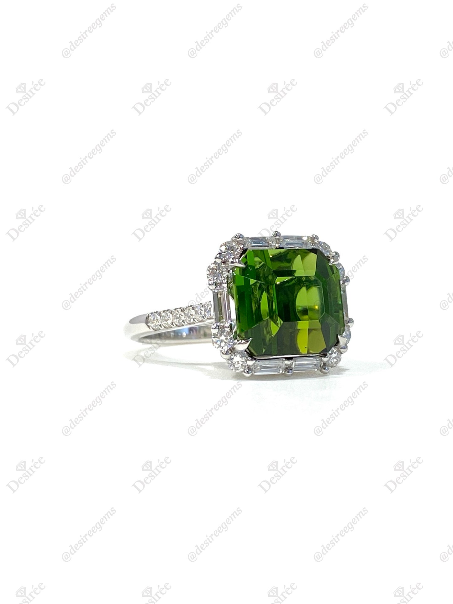 Natural Green Tourmaline 7.62ct Ring