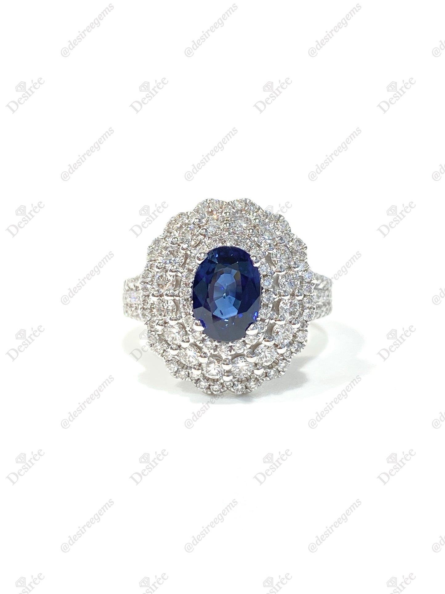 Natural Unheated Blue Sapphire 2.03ct Ring