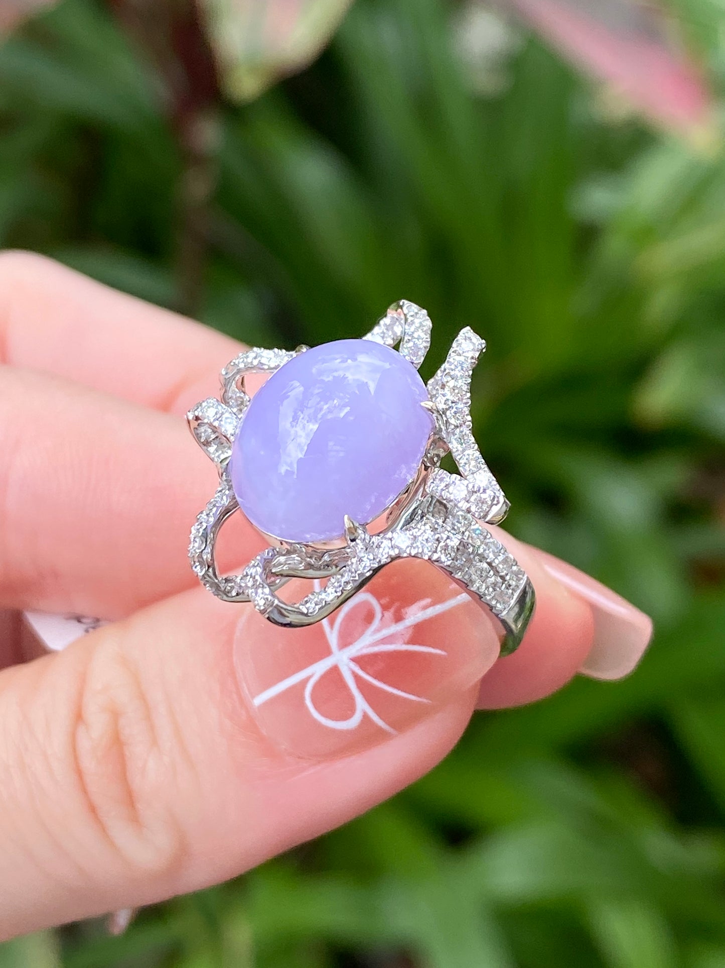 Natural Type A Lavender Jadeite Ring