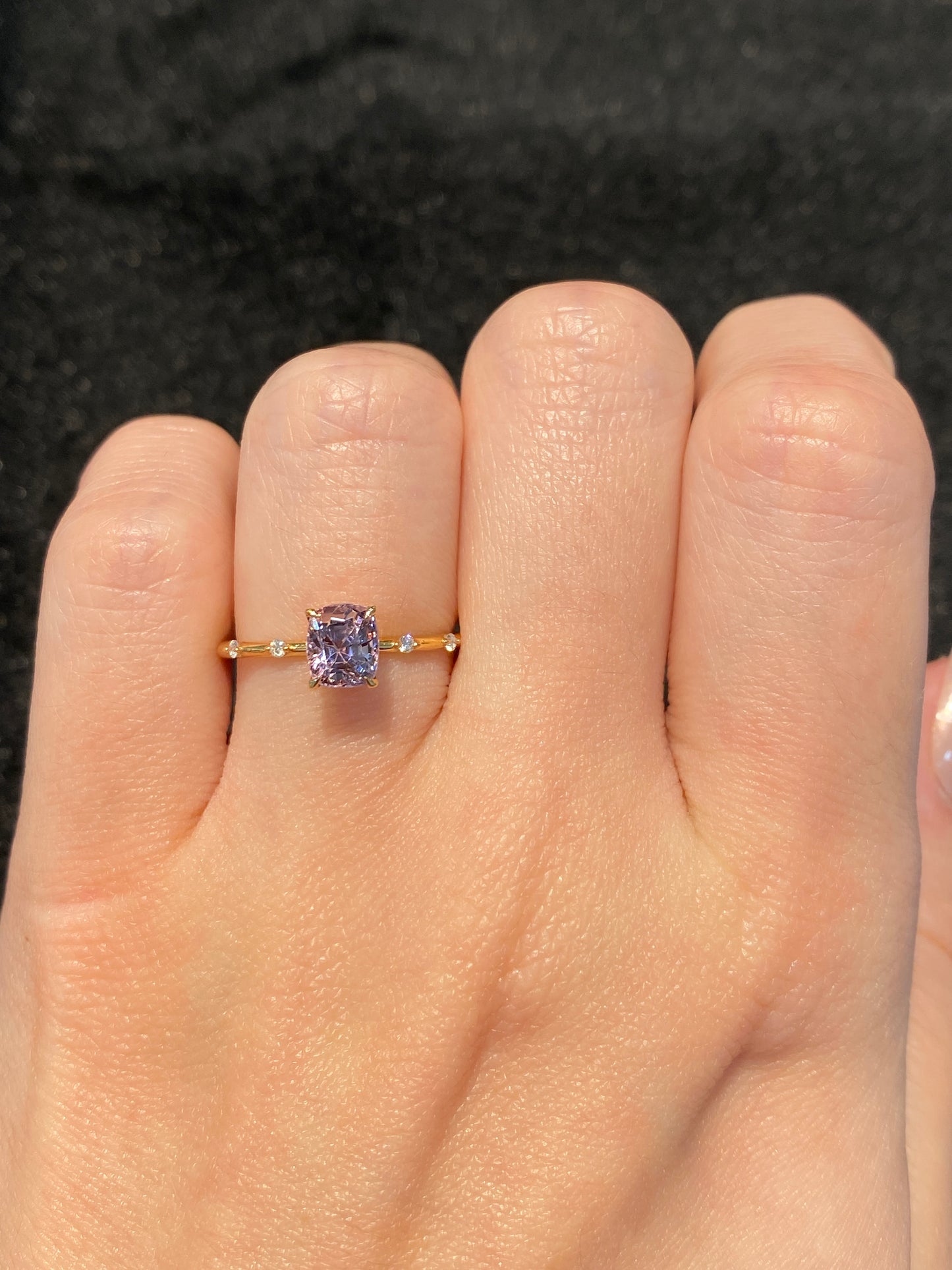 Natural Purplish Grey Spinel 1.05ct Ring