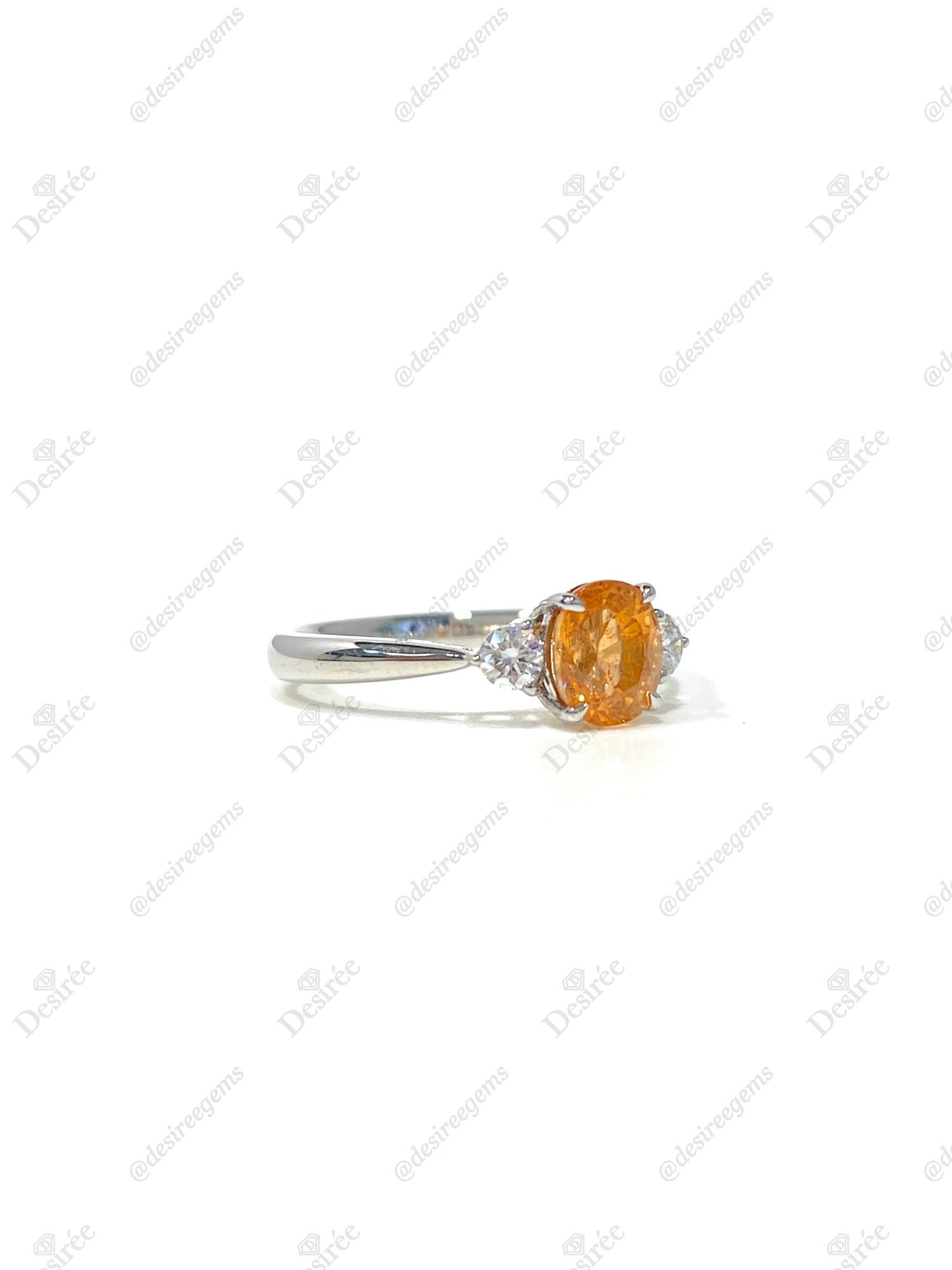 Natural Mandarin Garnet 1.31ct Ring