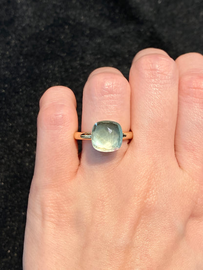 Natural Green Amethyst 6.16ct Ring Set In 18K Rose Gold Singapore Gemstone Fine Jewellery