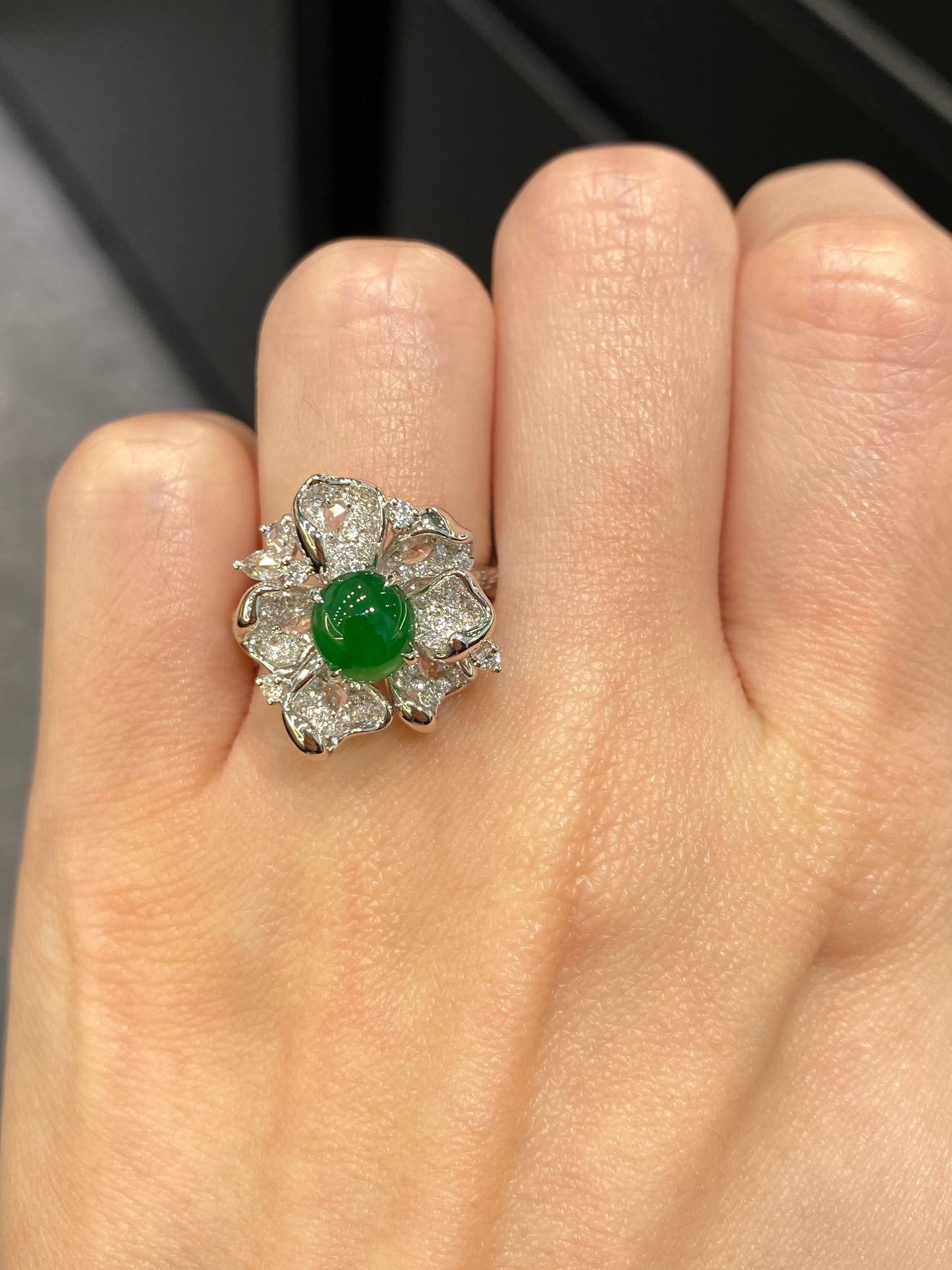 Natural Type A Jadeite Ring