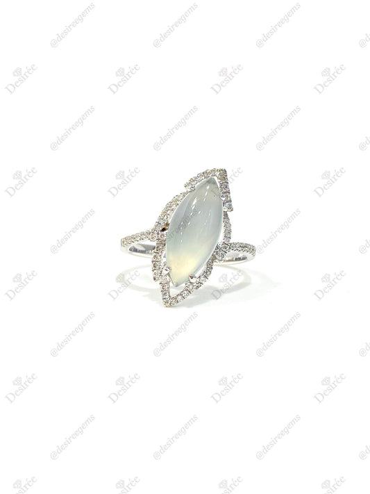 Natural Type A Icy Jadeite Ring