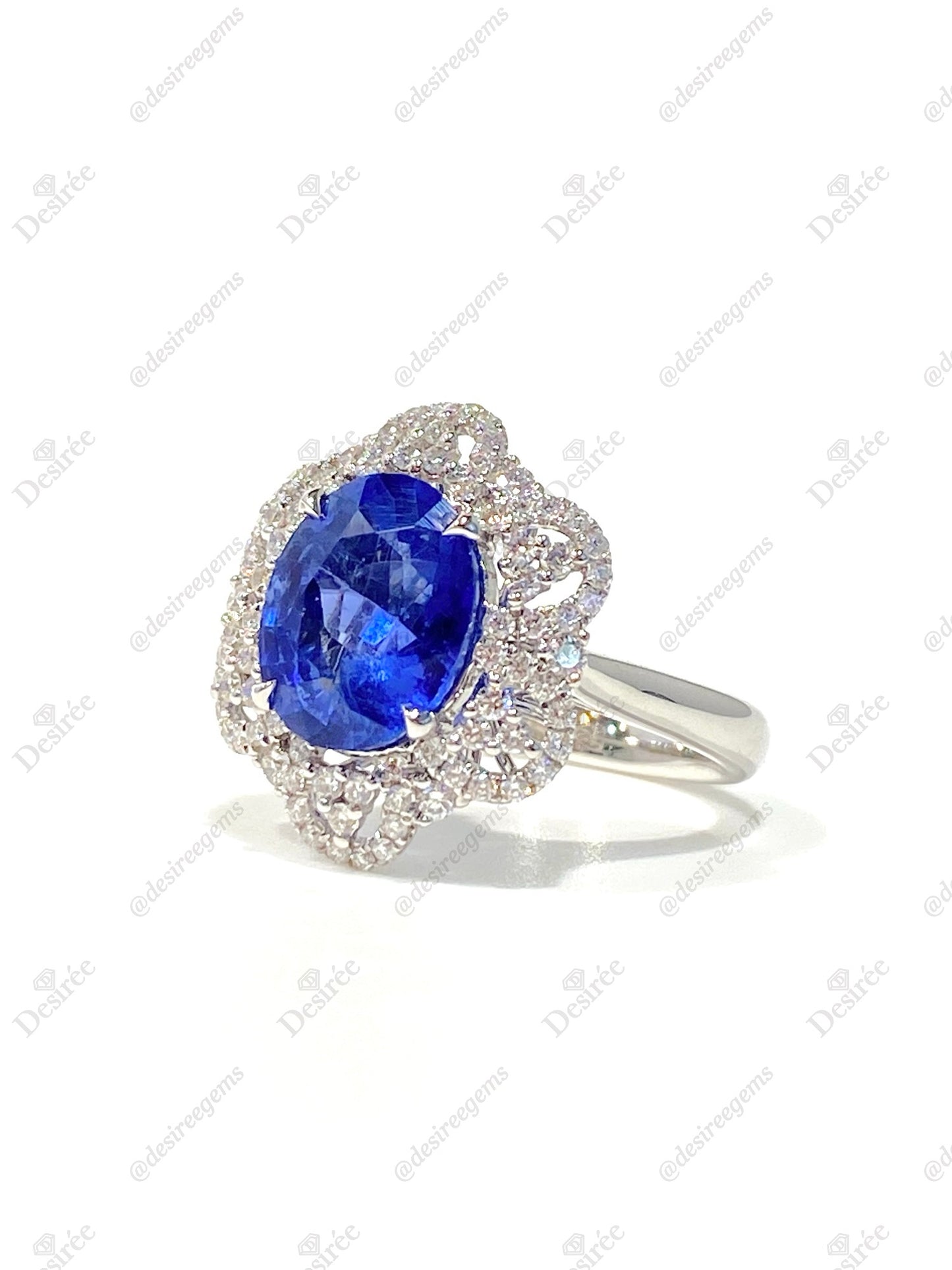 Natural Cornflower Blue Sapphire 4.49ct Ring