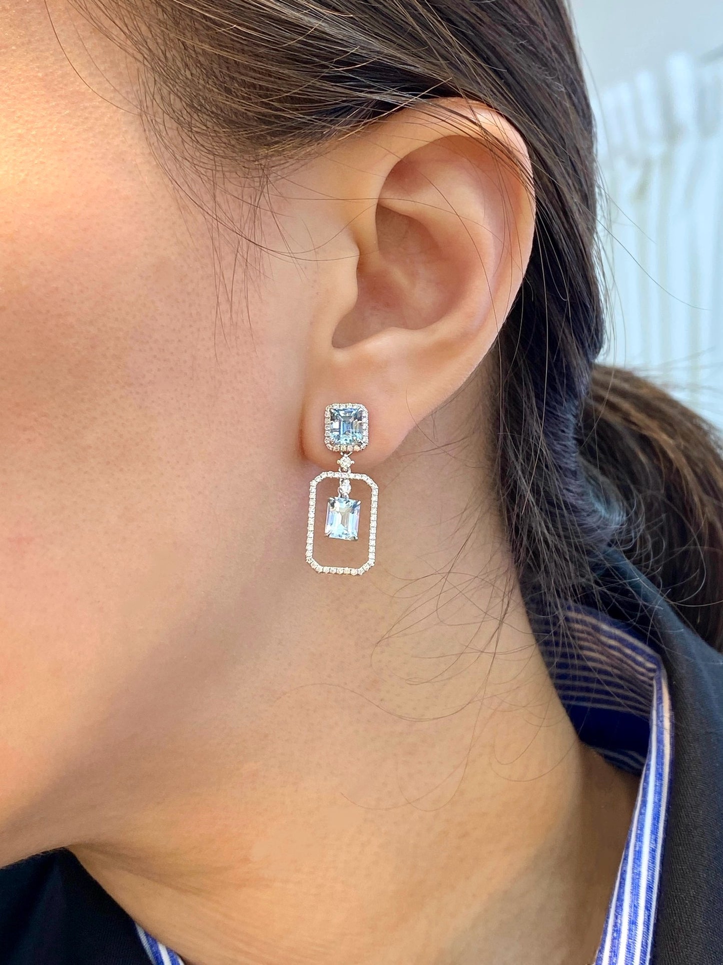 Natural Aquamarine Earrings 3.17ct